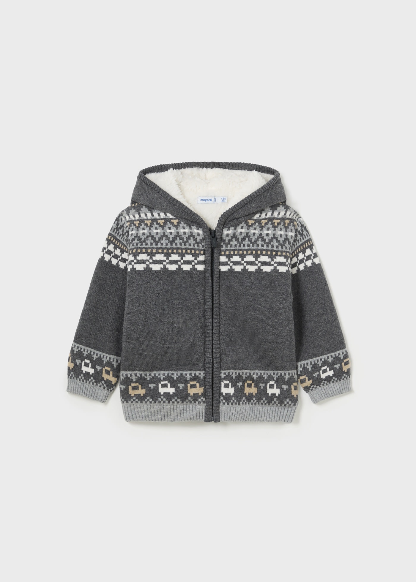 Baby Lined Knit Zip Cardigan