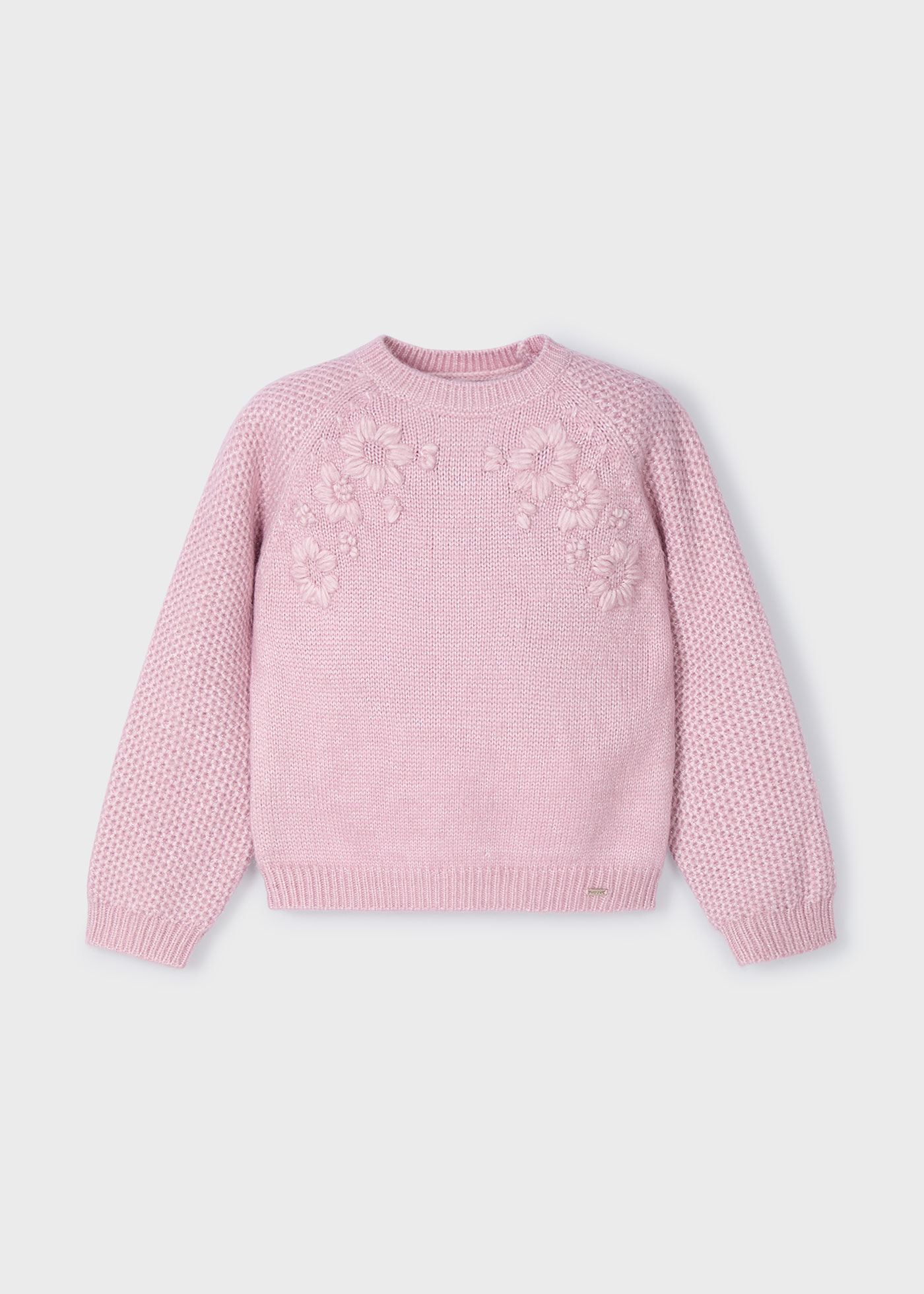 Girl Embroidered Flower Jumper