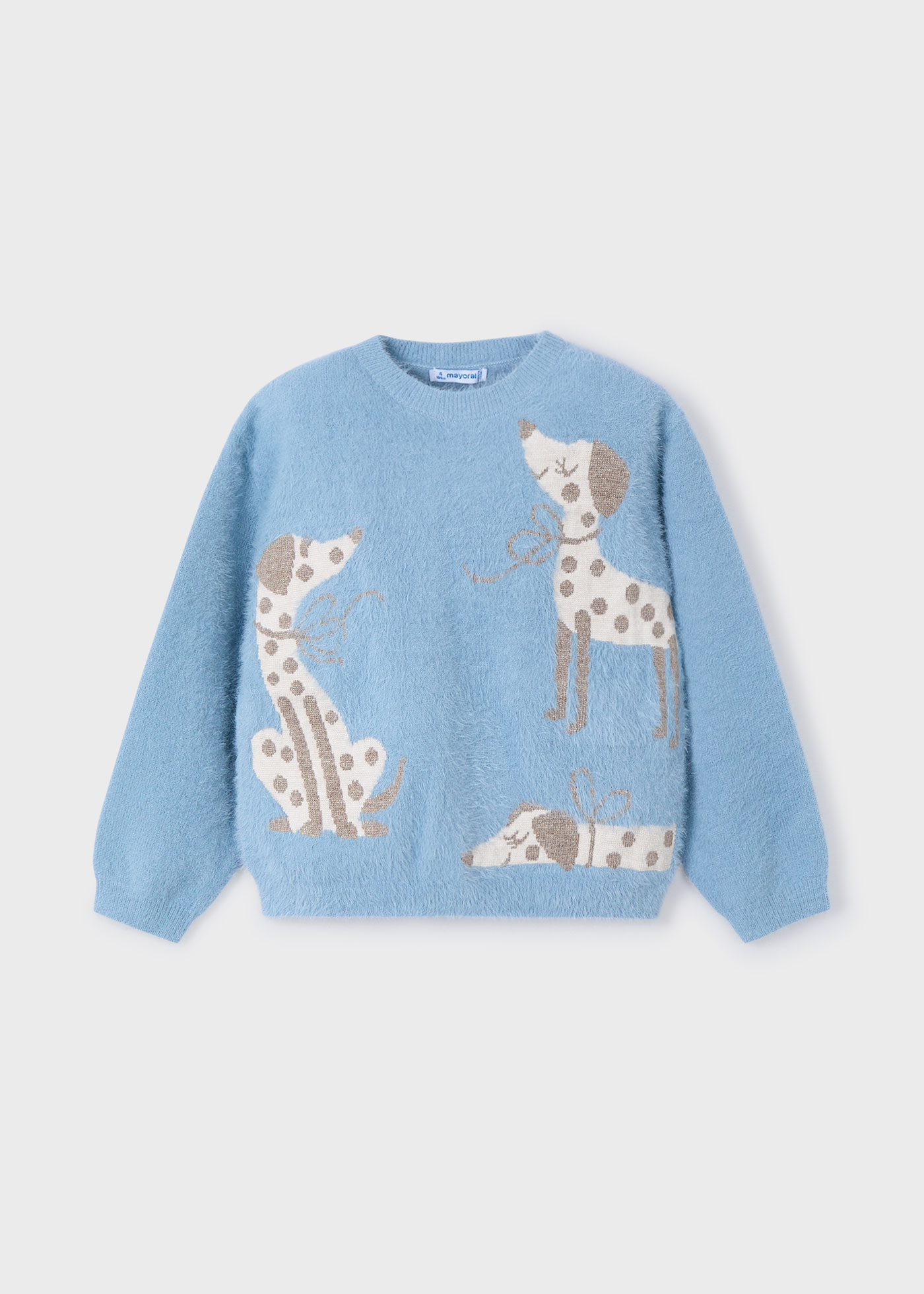 Pull en intarsia chiens fille