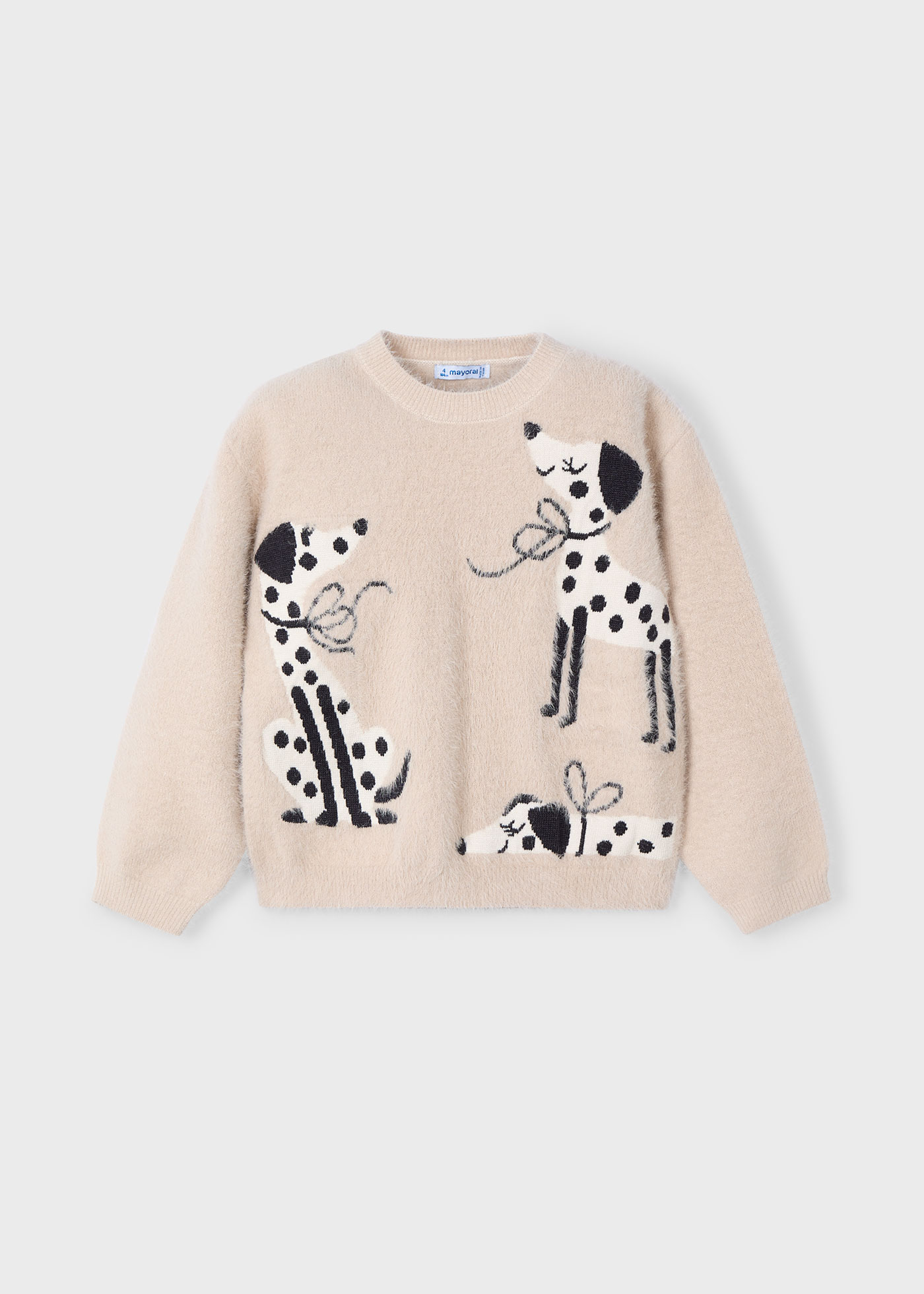 Pull en intarsia chiens fille