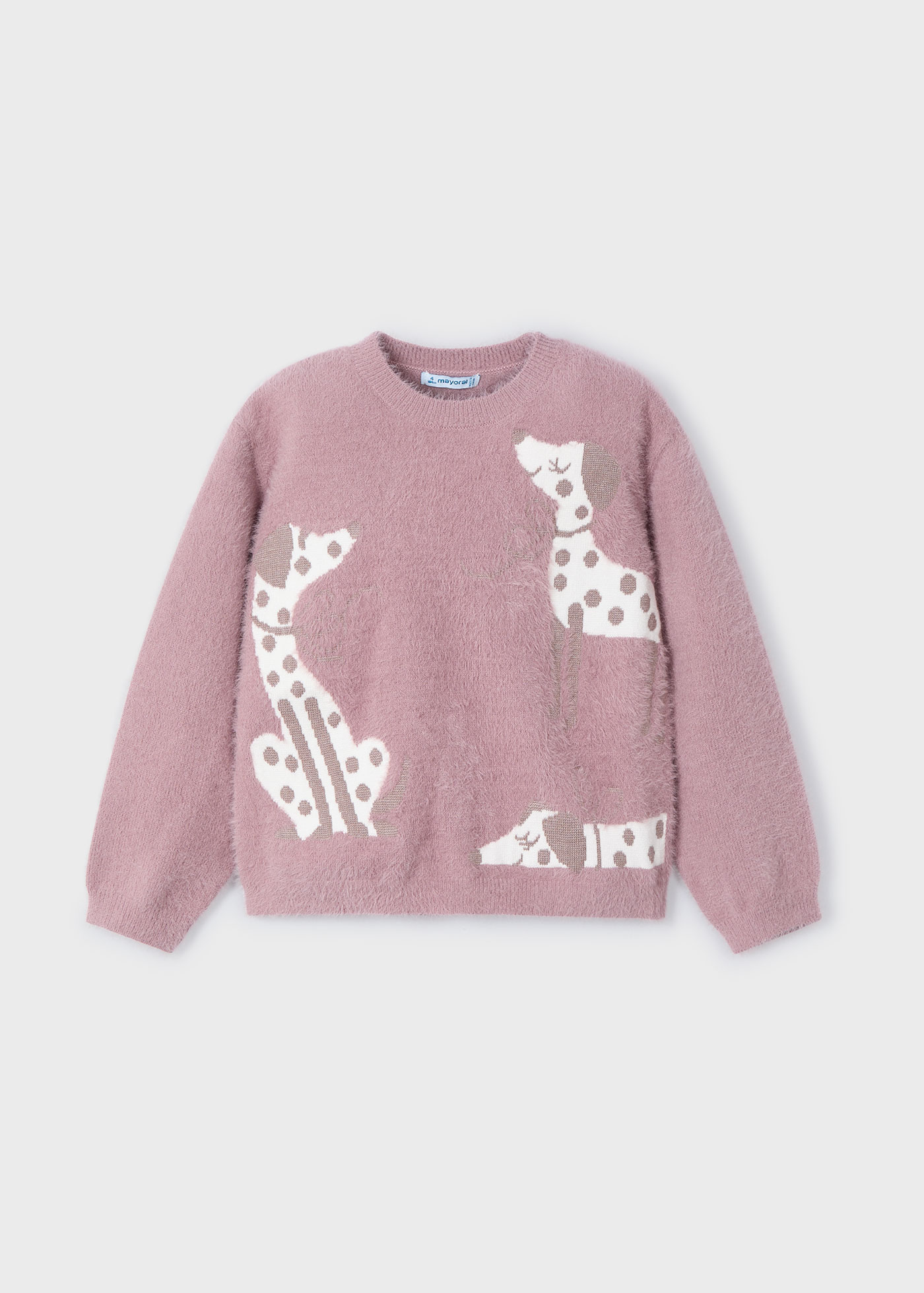 Pull en intarsia chiens fille