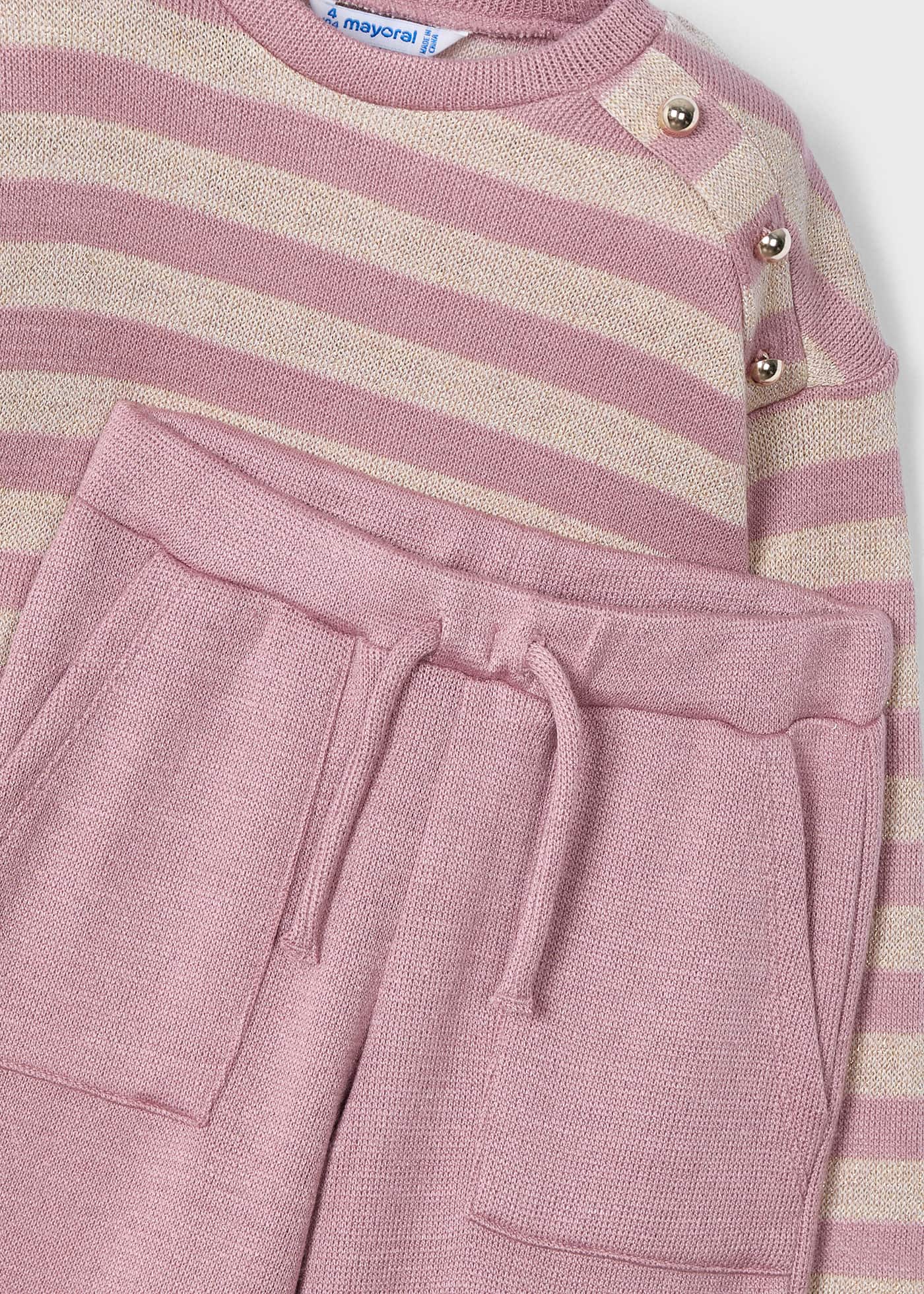 Conjunto pantalón y sudadera rayas niña