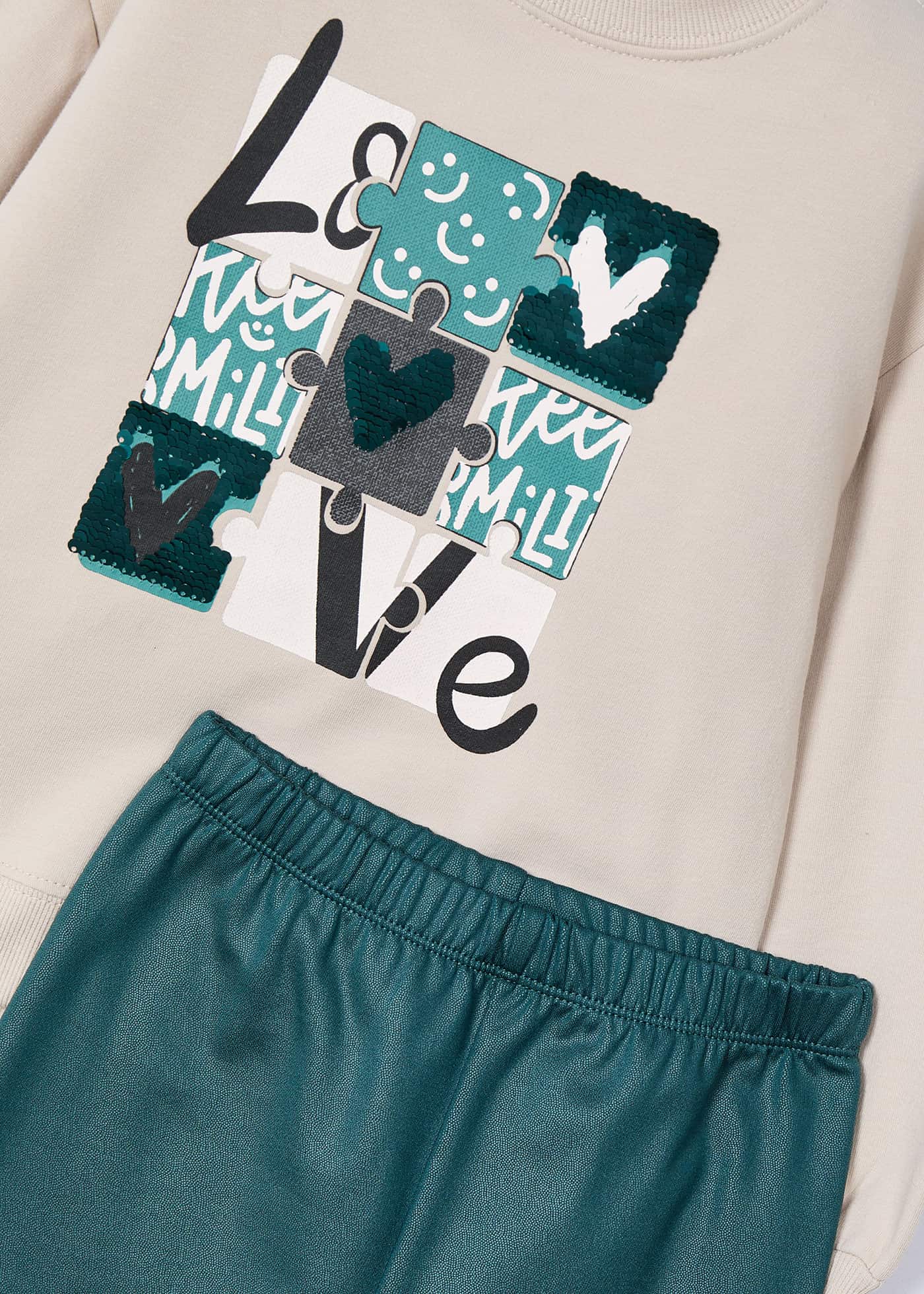 Girl Leggings and Sweatshirt Set