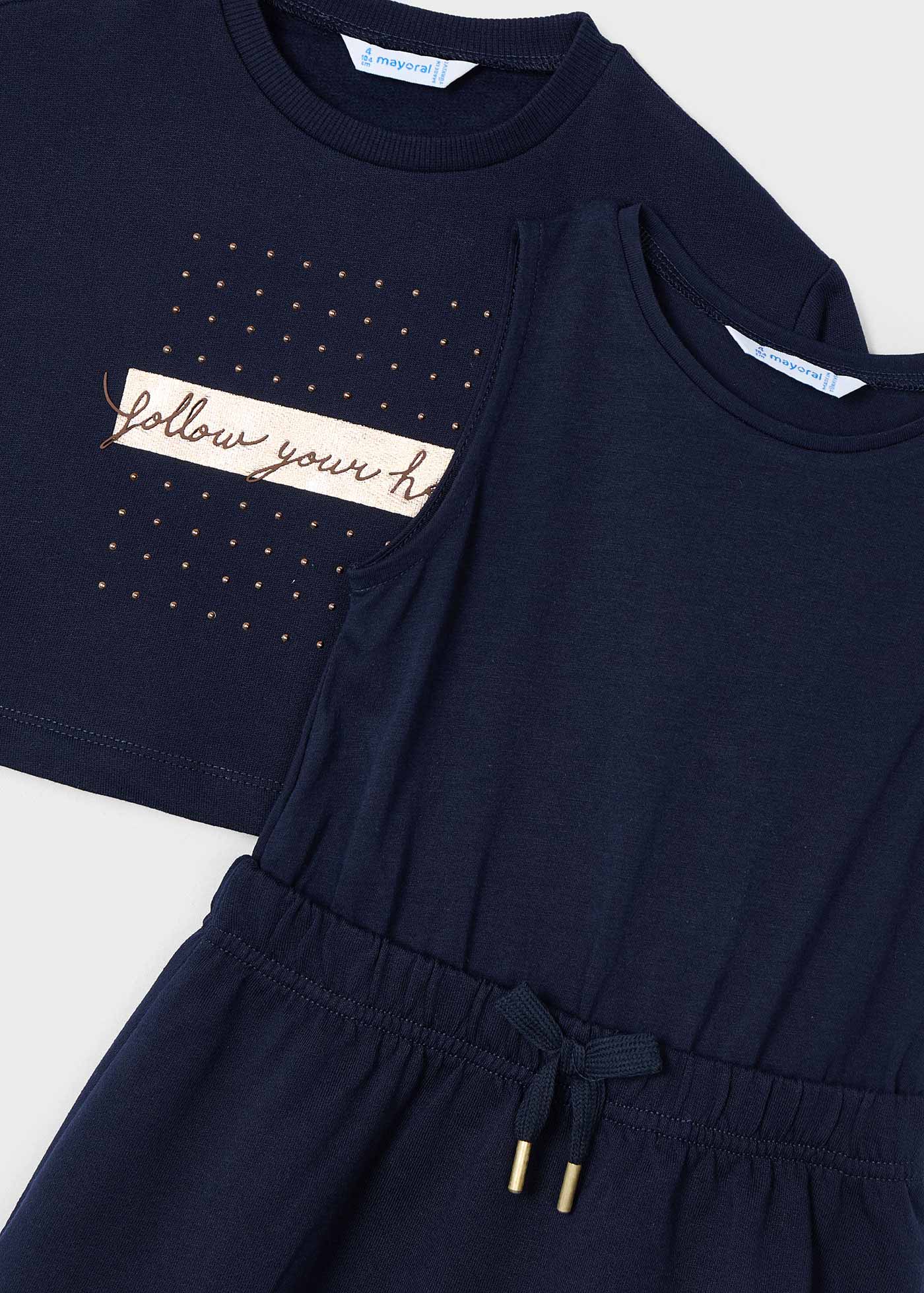 Robe sans manches avec sweat texte fille