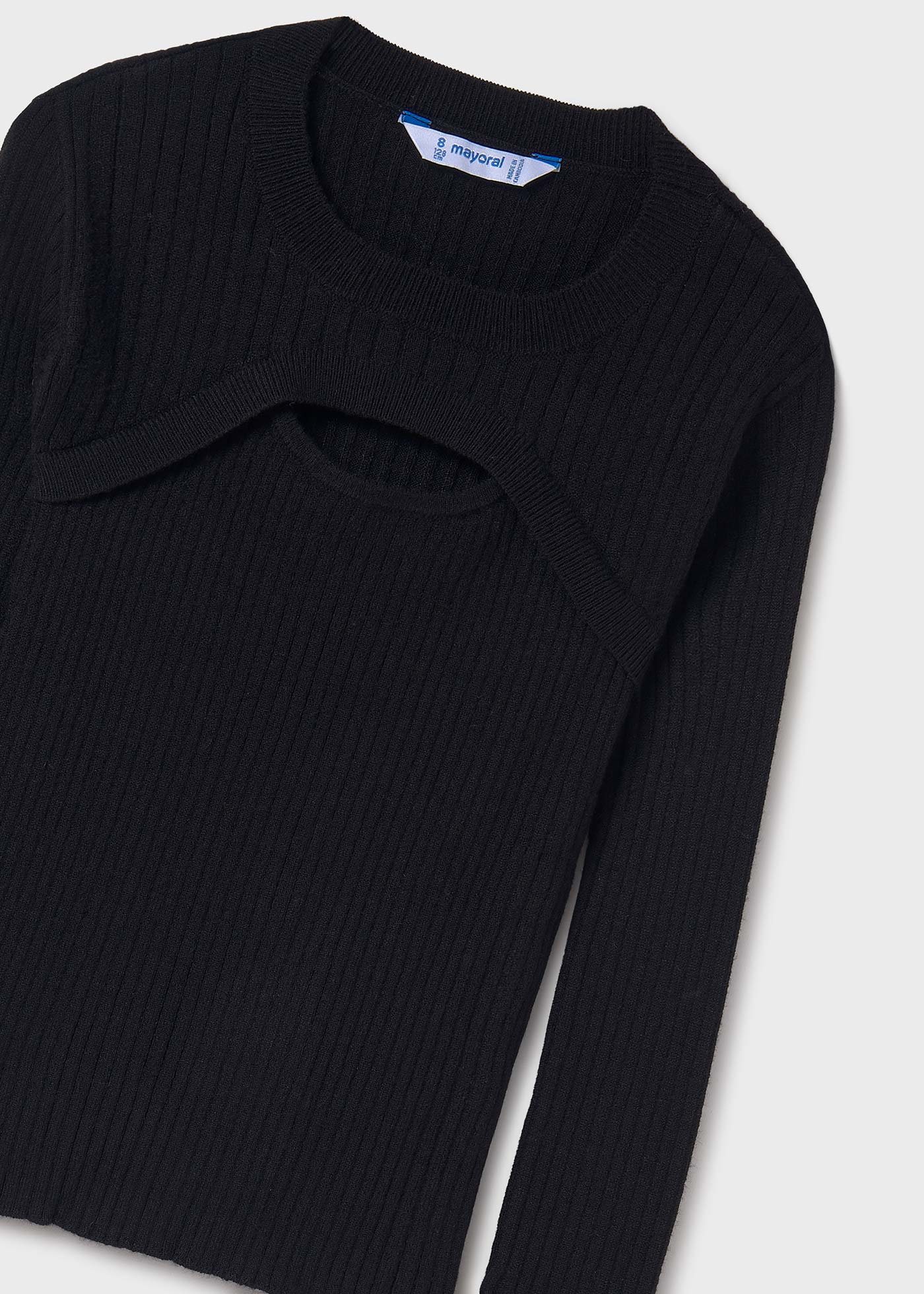 Maglione costine apertura ragazza