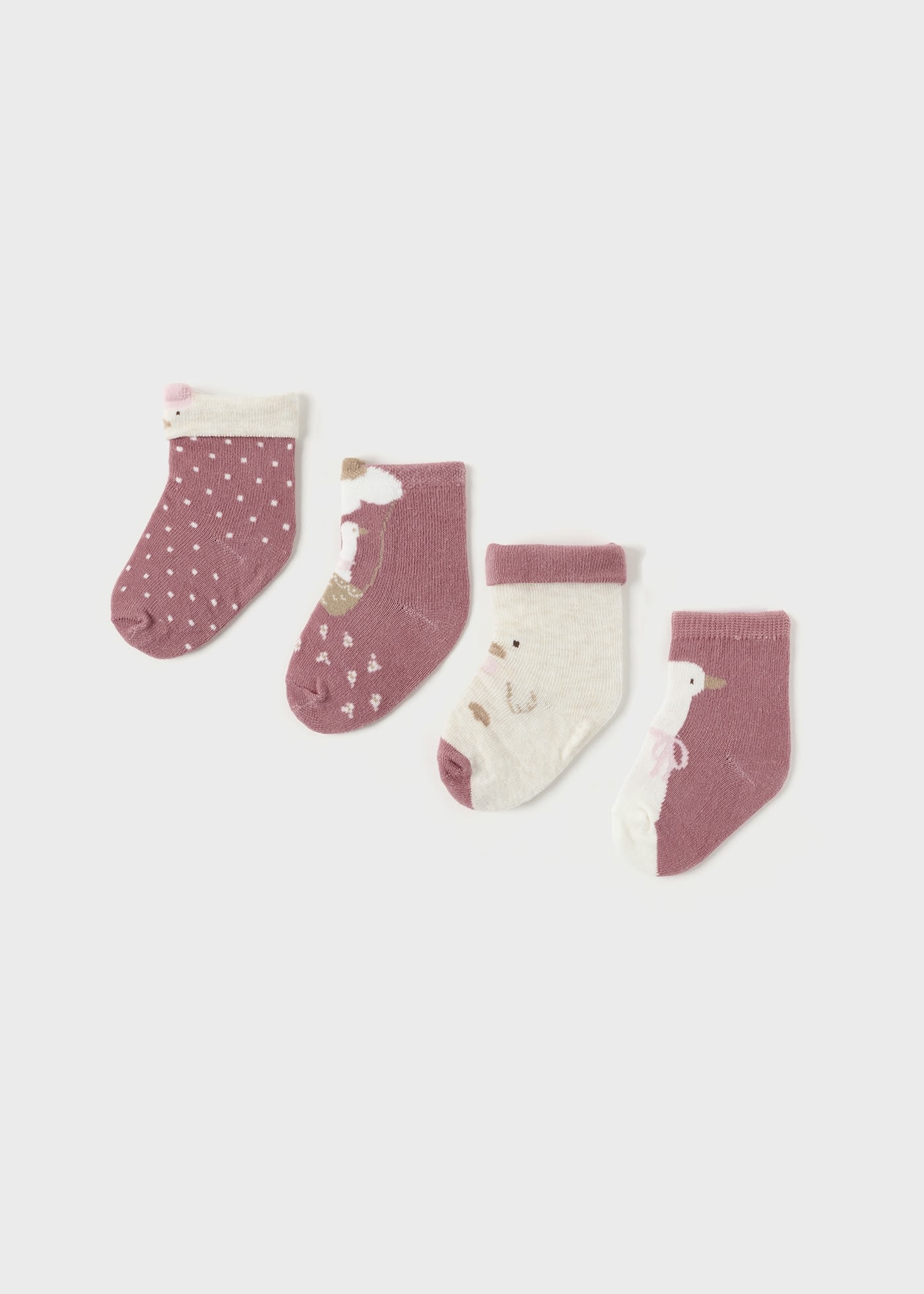 Newborn Girl Set of 4 Duck Socks