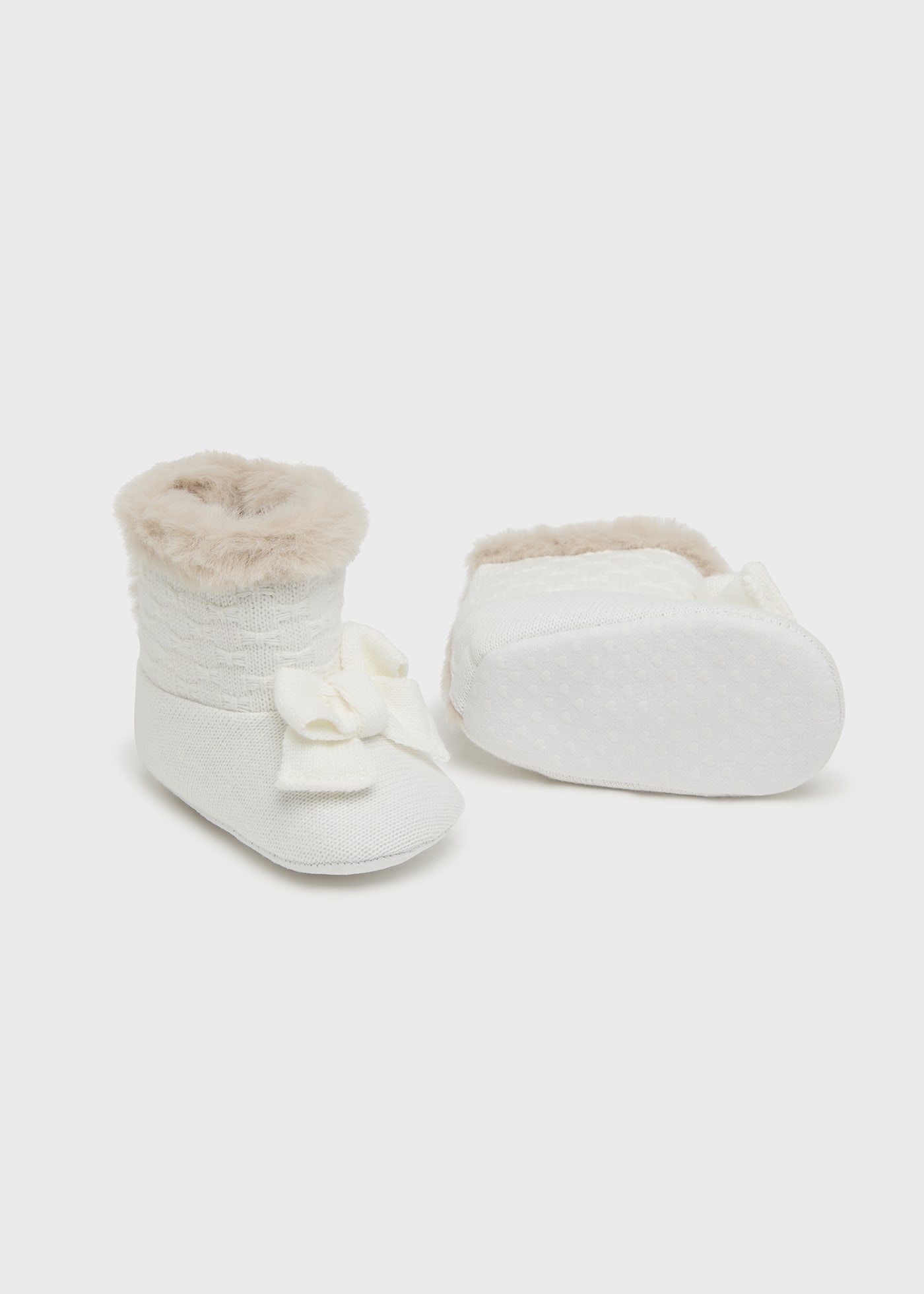 Newborn Girl Tricot Fur Boots