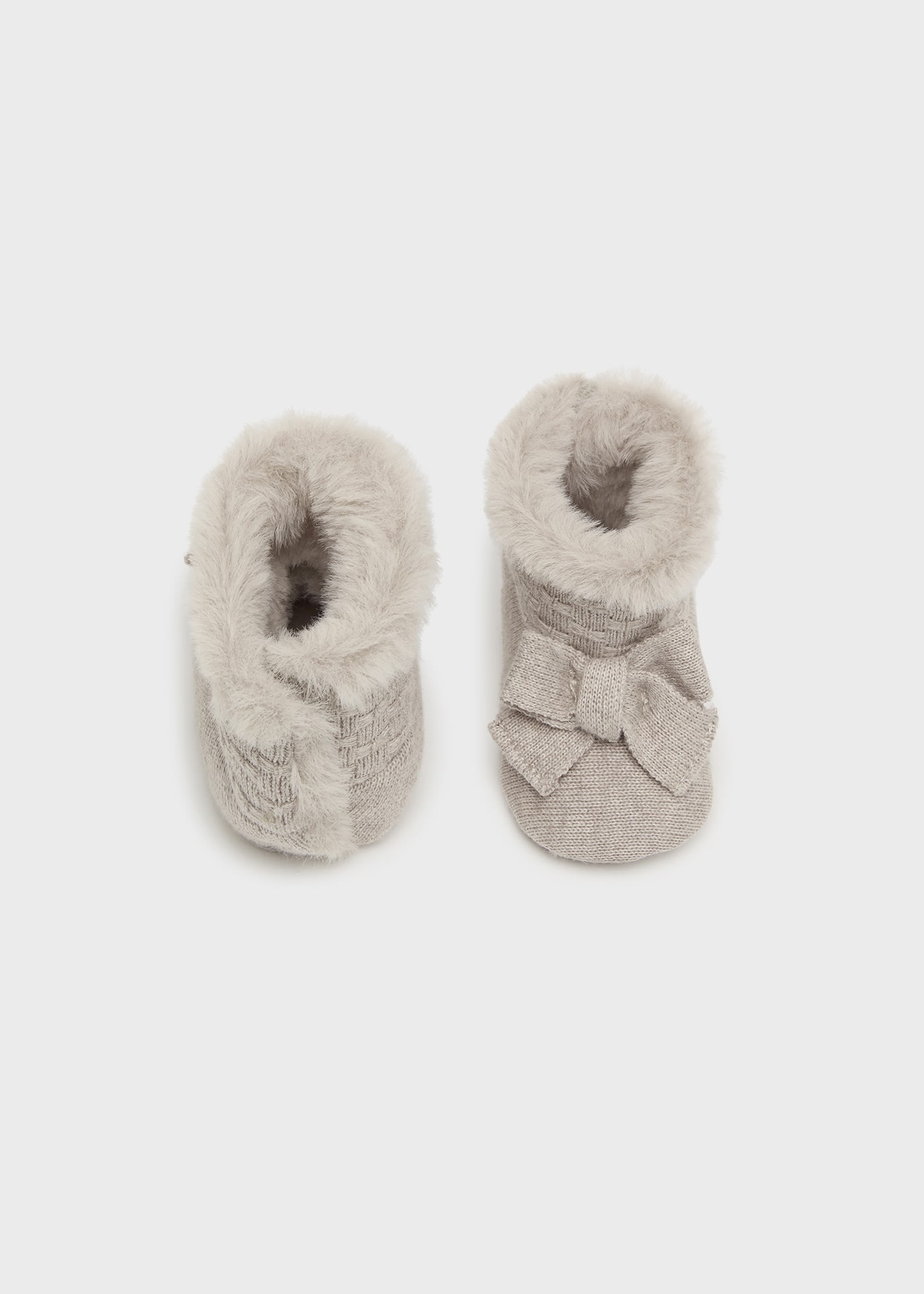 Newborn Girl Knit Fur Boots