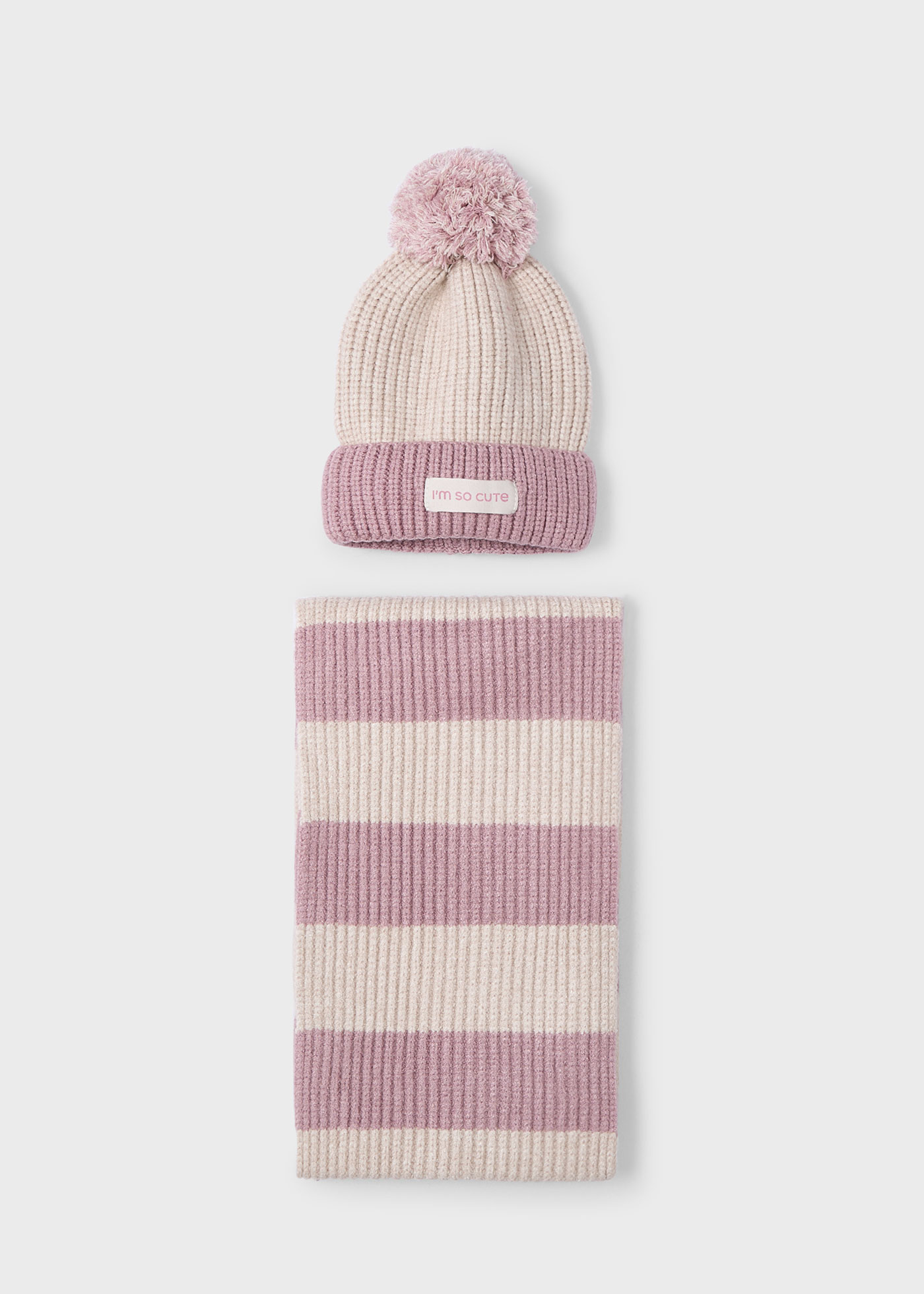 Boy Striped Hat and Scarf Set