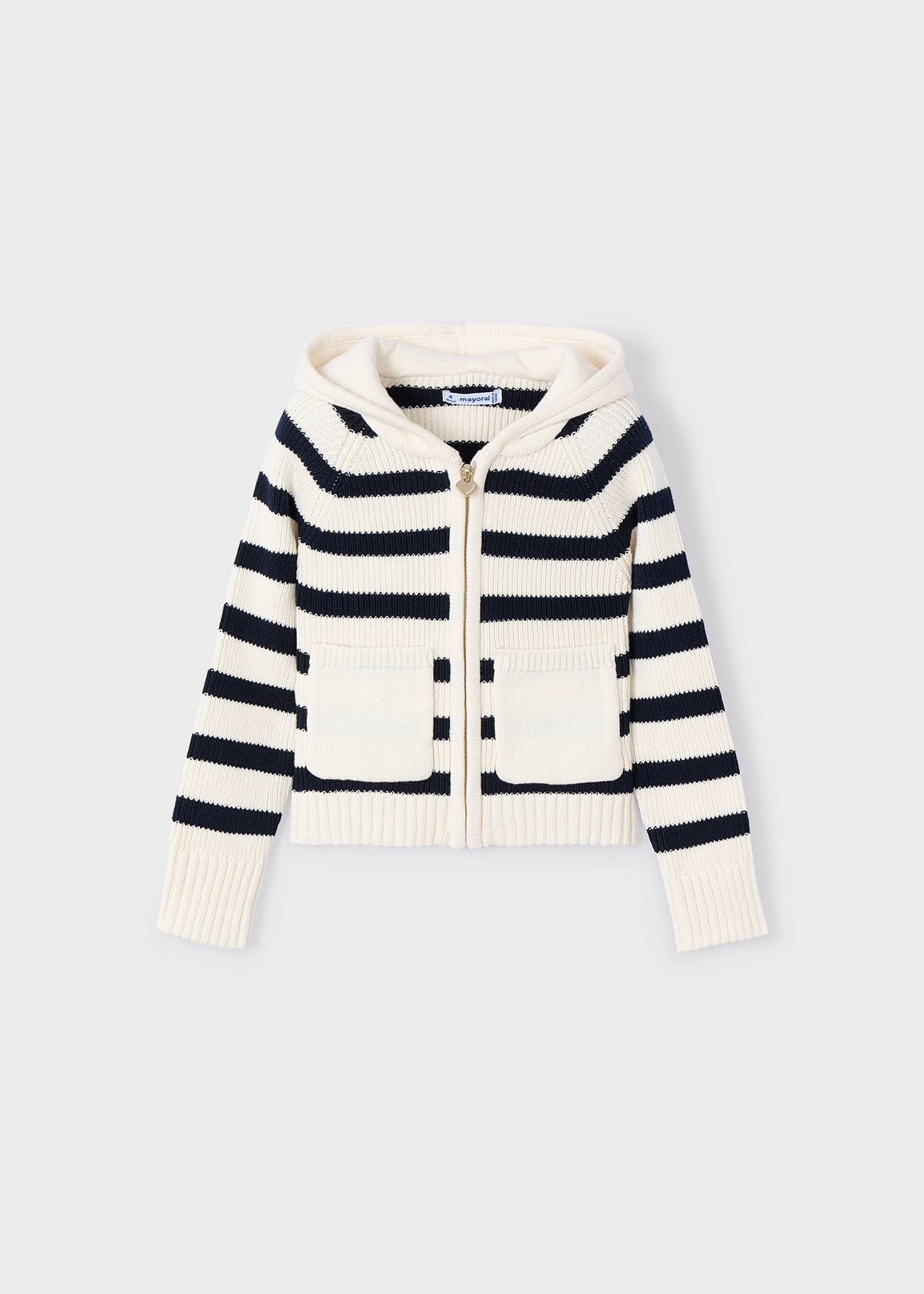 Cardigan righe tasche bambina