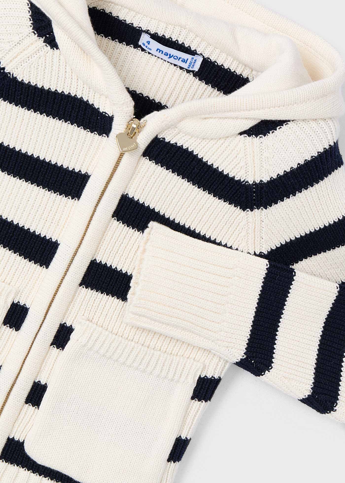 Cardigan righe tasche bambina
