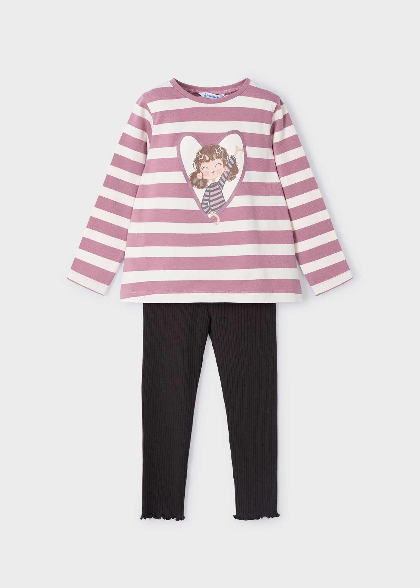 Girl Striped Top and Leggings Set