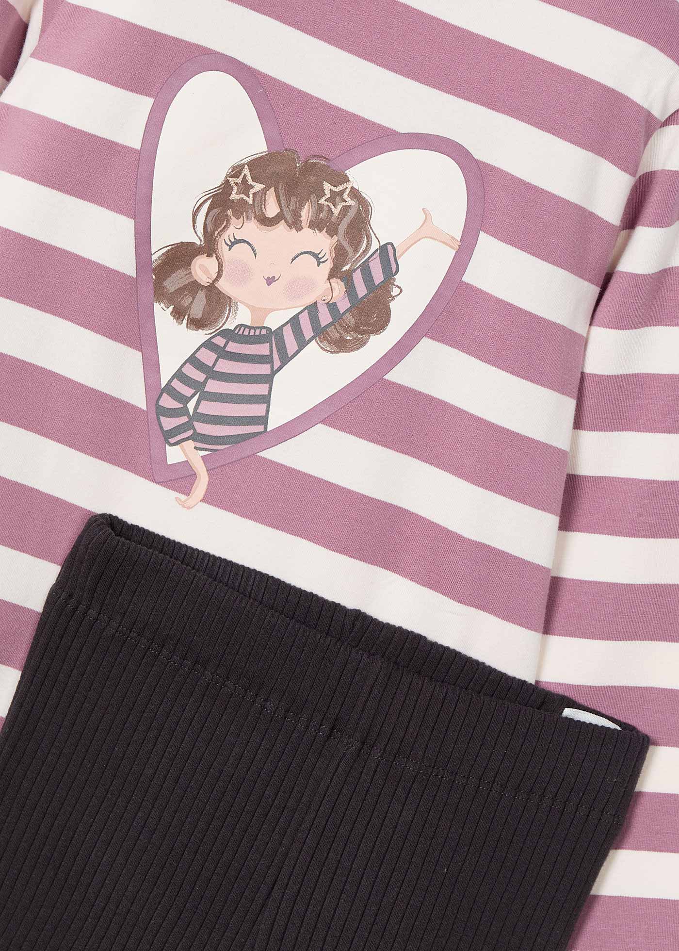 Girl Striped Top and Leggings Set