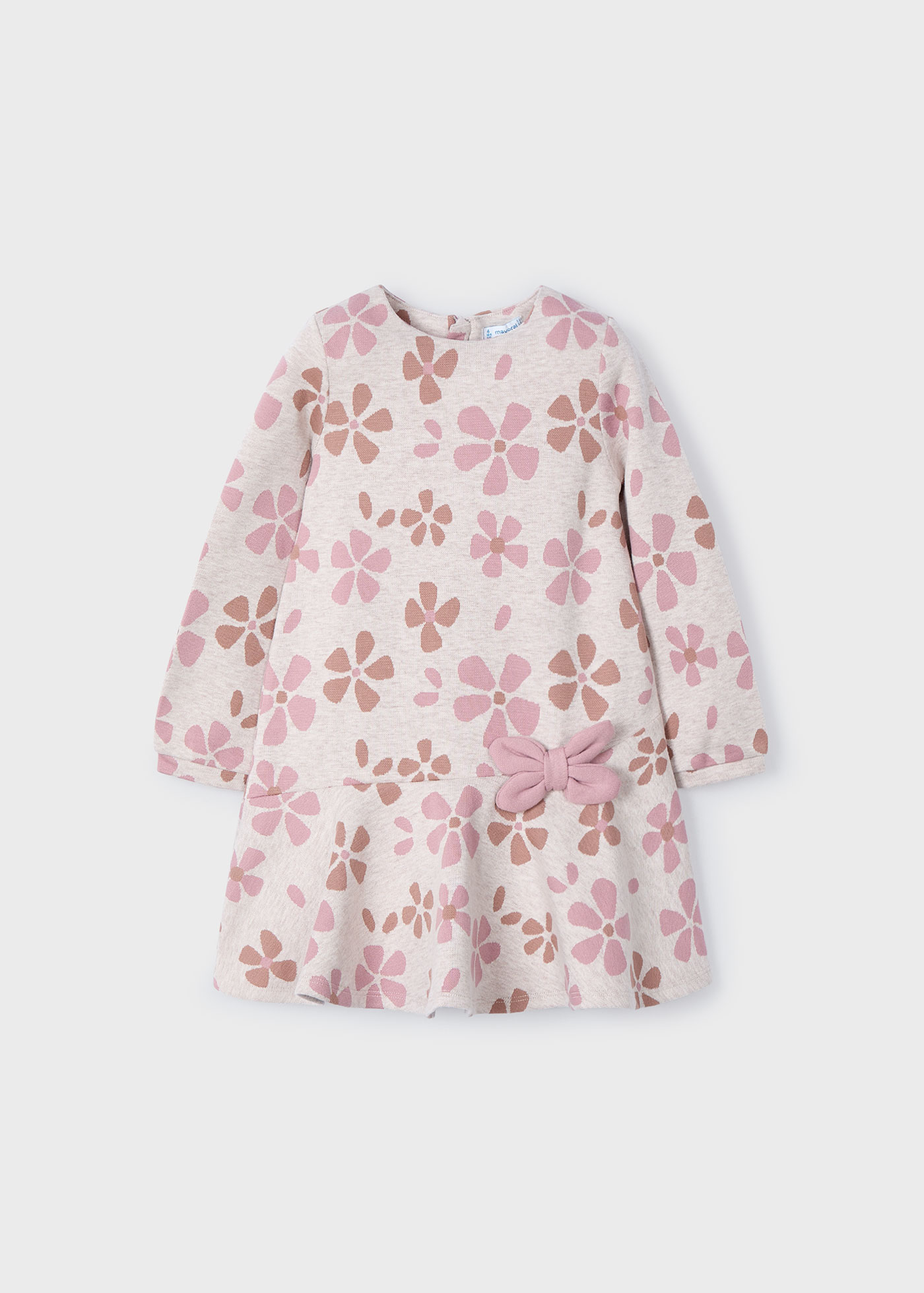 Vestito jacquard fiori bambina