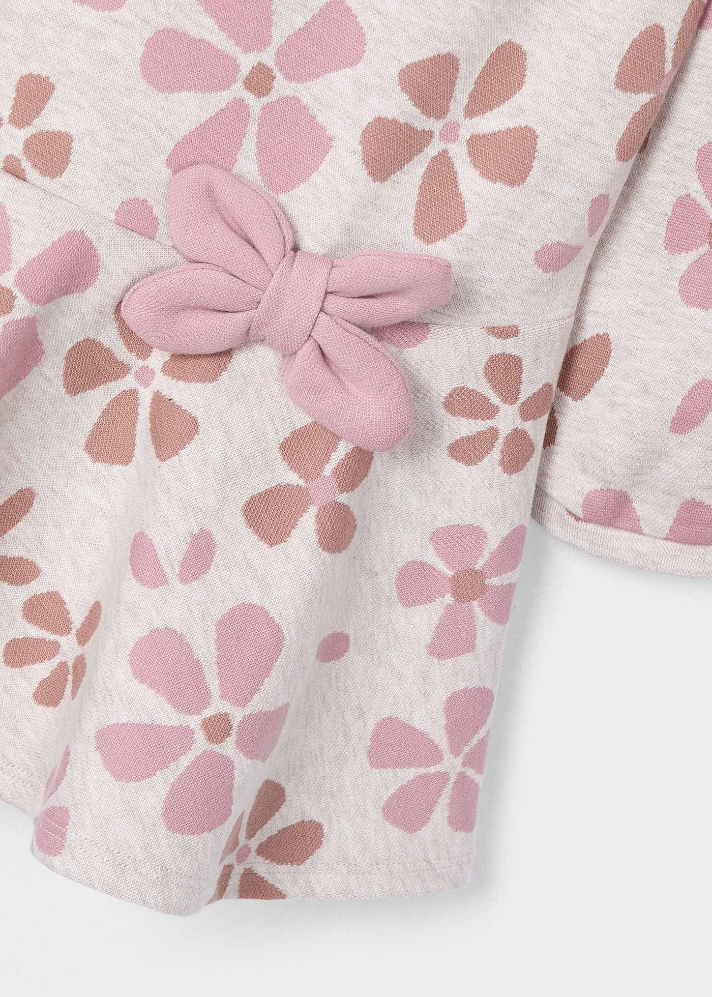 Vestito jacquard fiori bambina