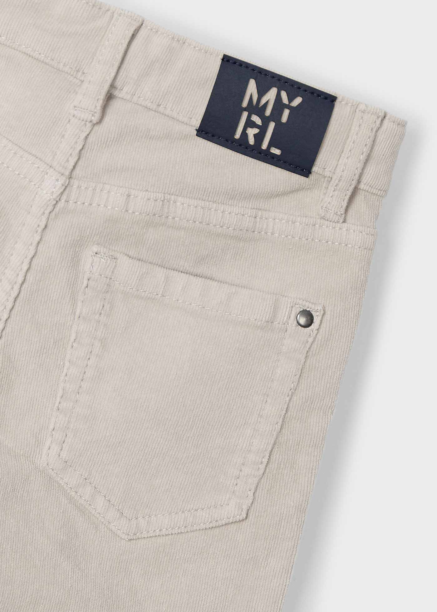 Corduroy slim fit pants for boys Gypsum | Mayoral