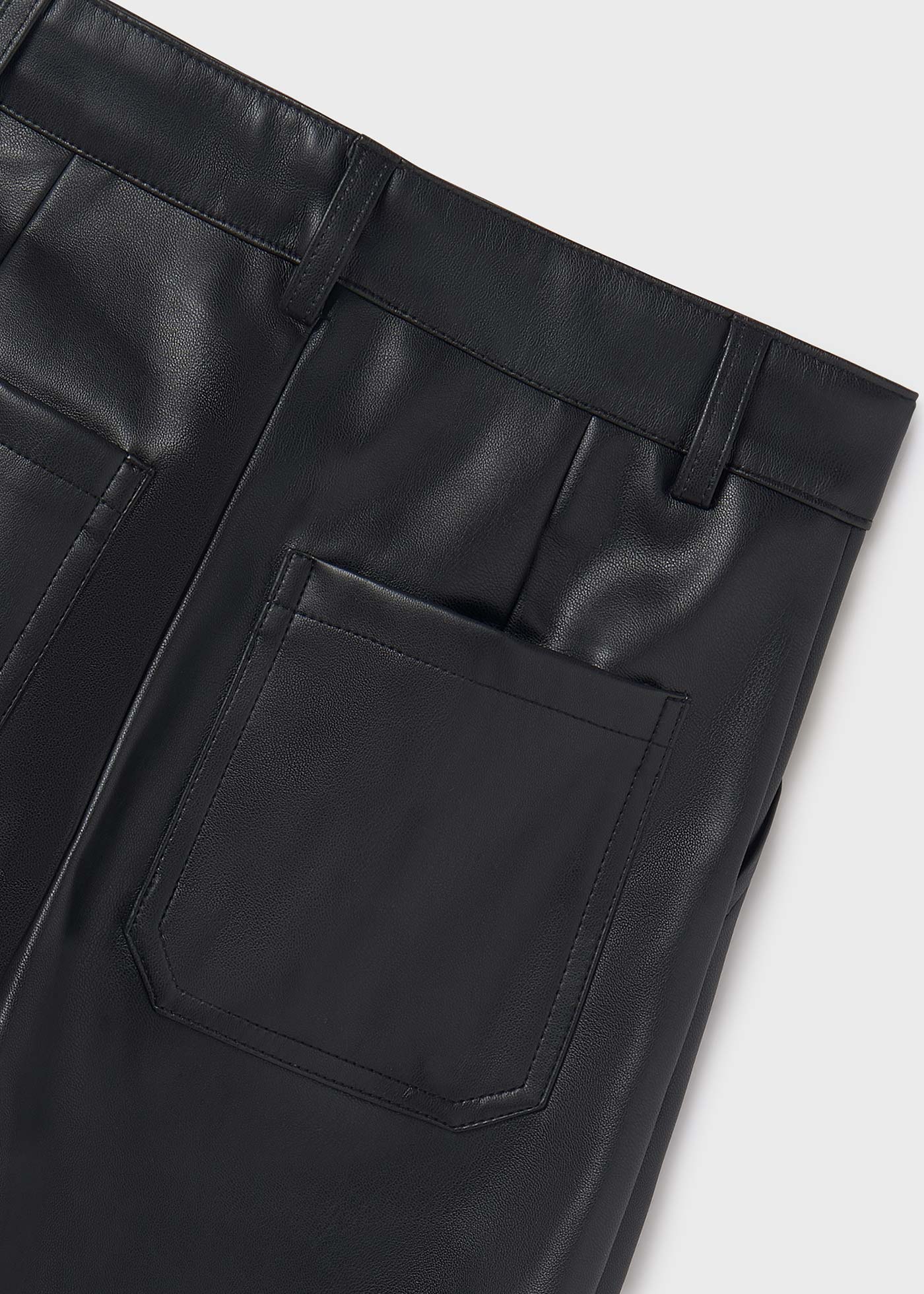 Girl Faux Leather Flared Trousers