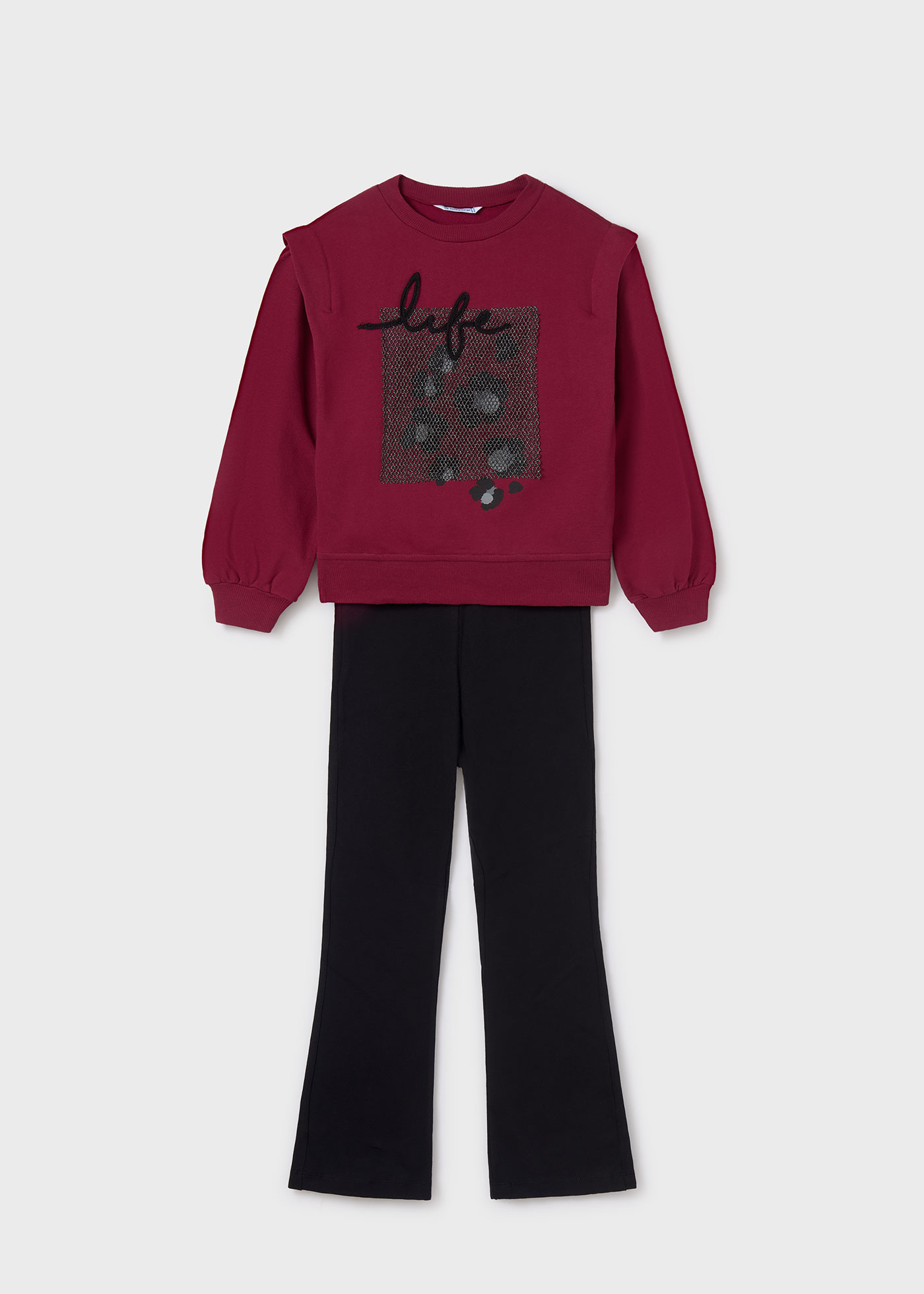 Set Leggings mit Schlag und Sweatshirt Teenager Mädchen