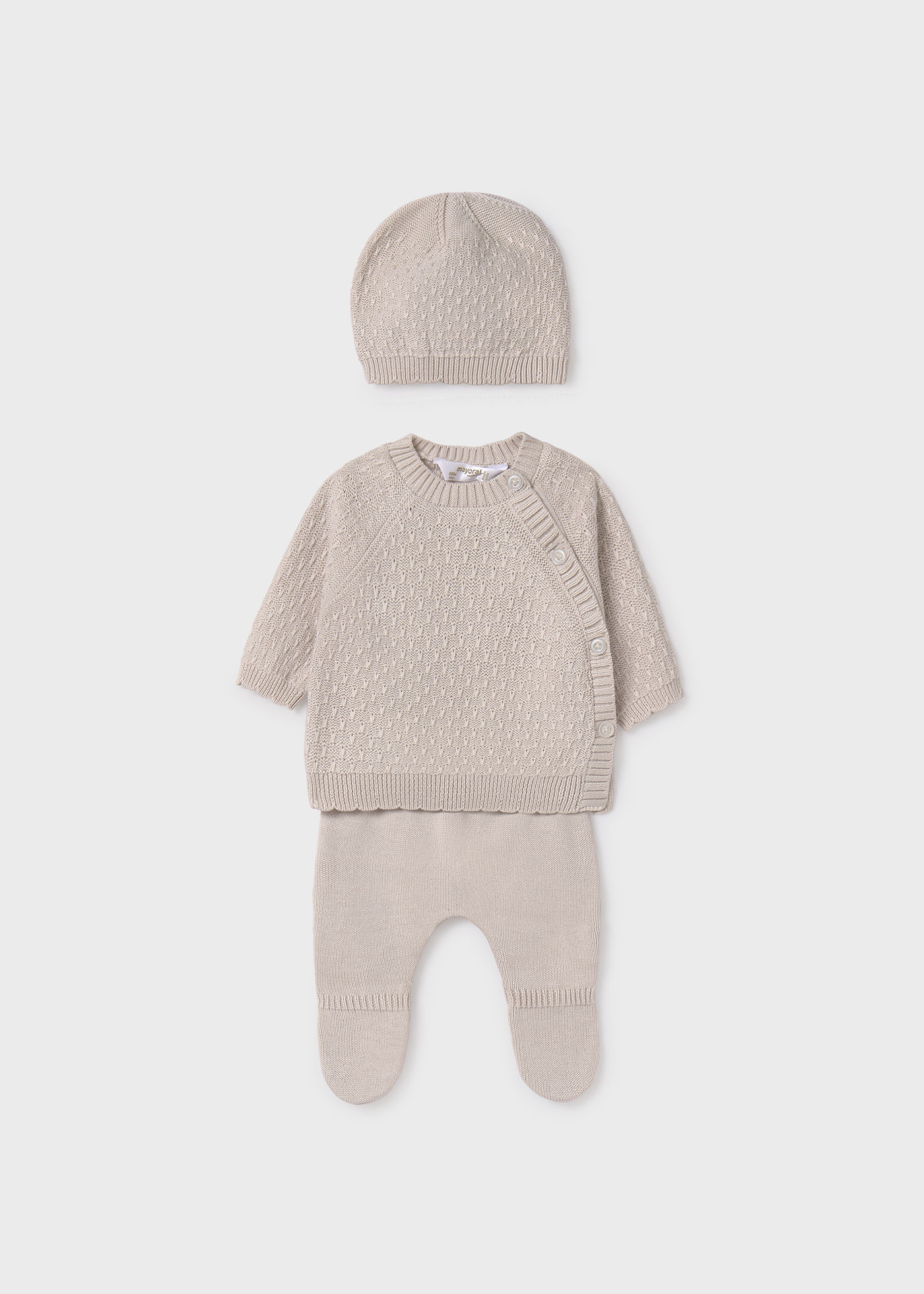 Conjunto 3 peças tricot bebé