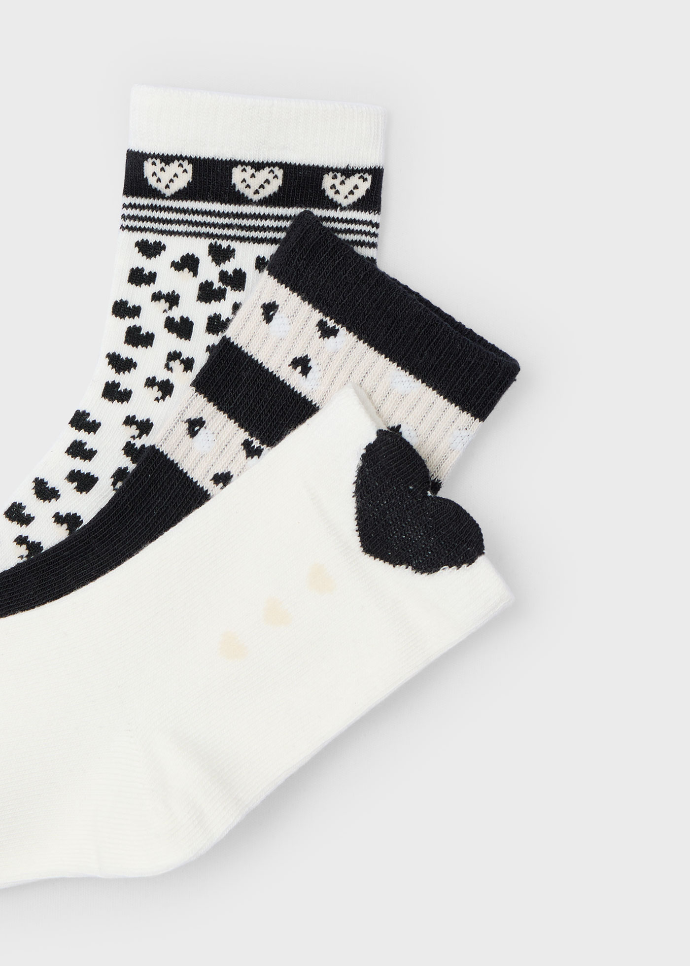 Girl Set of 3 Heart Socks