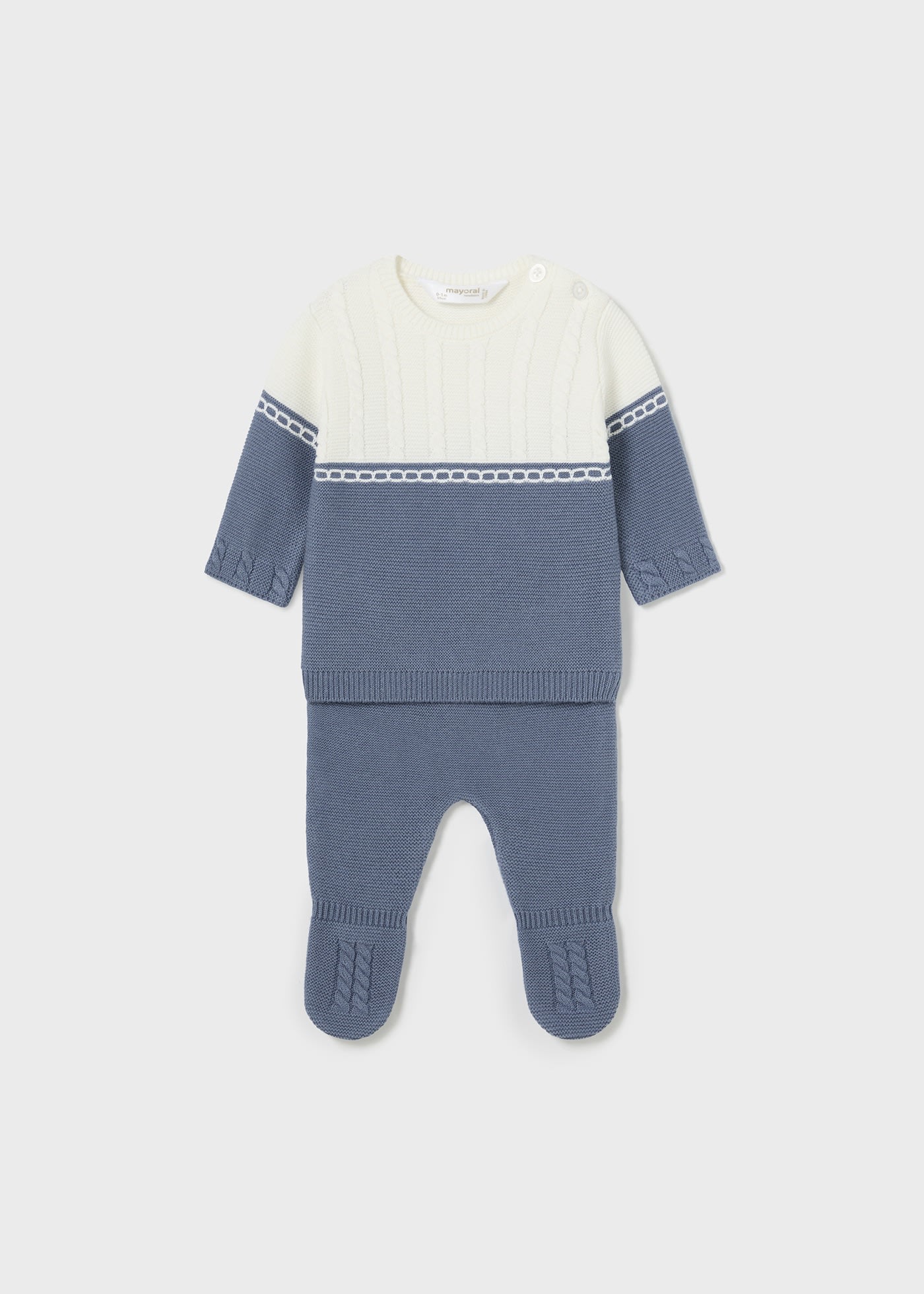 Conjunto polaina y jersey bicolor recién nacido