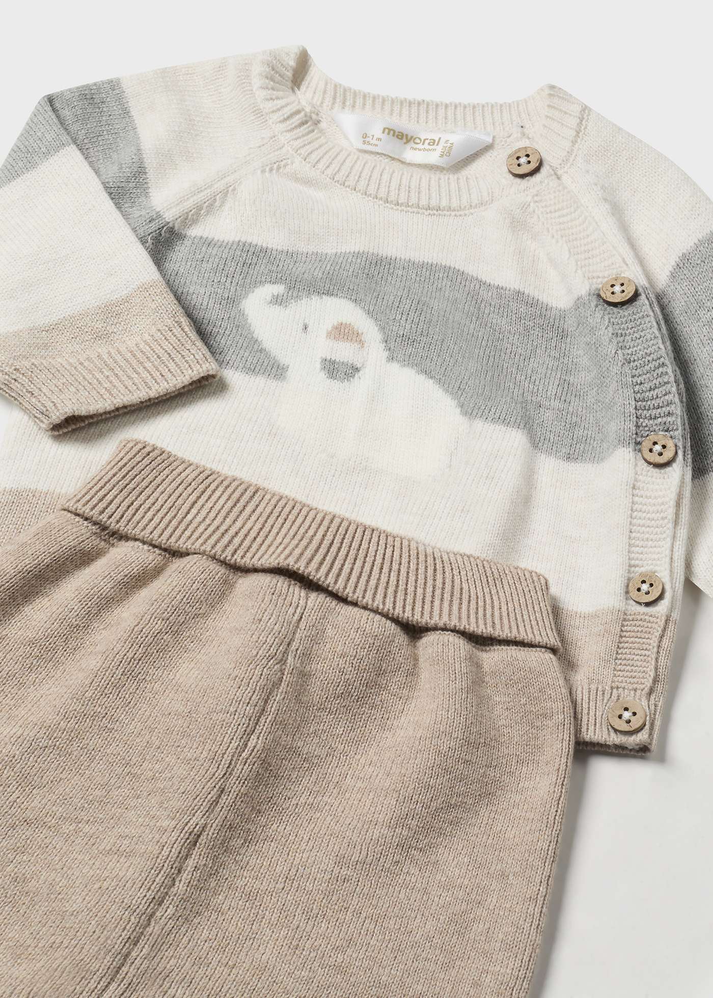 Completo pantalone e maglia righe neonato