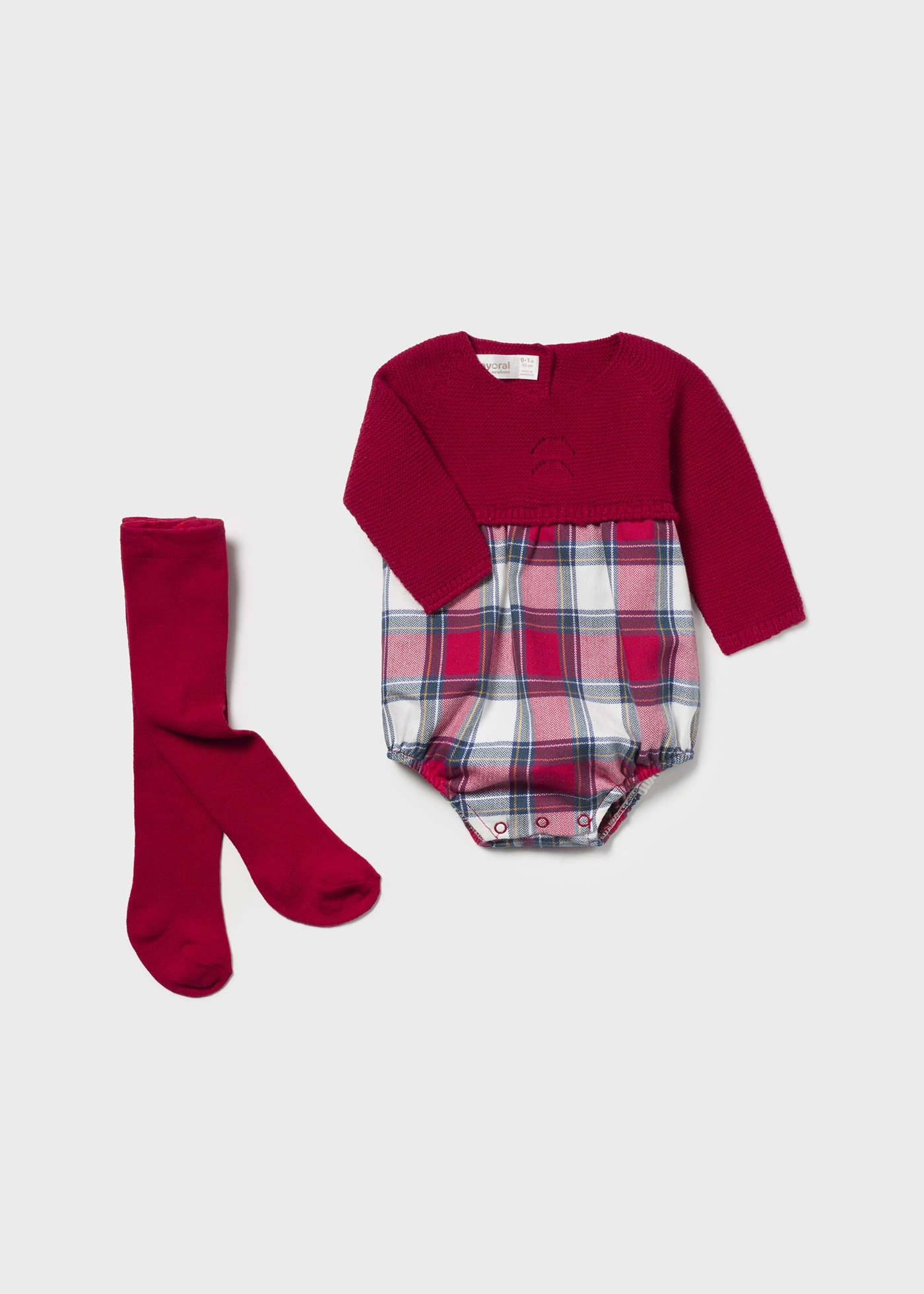 Newborn Tartan Romper and Tights Set