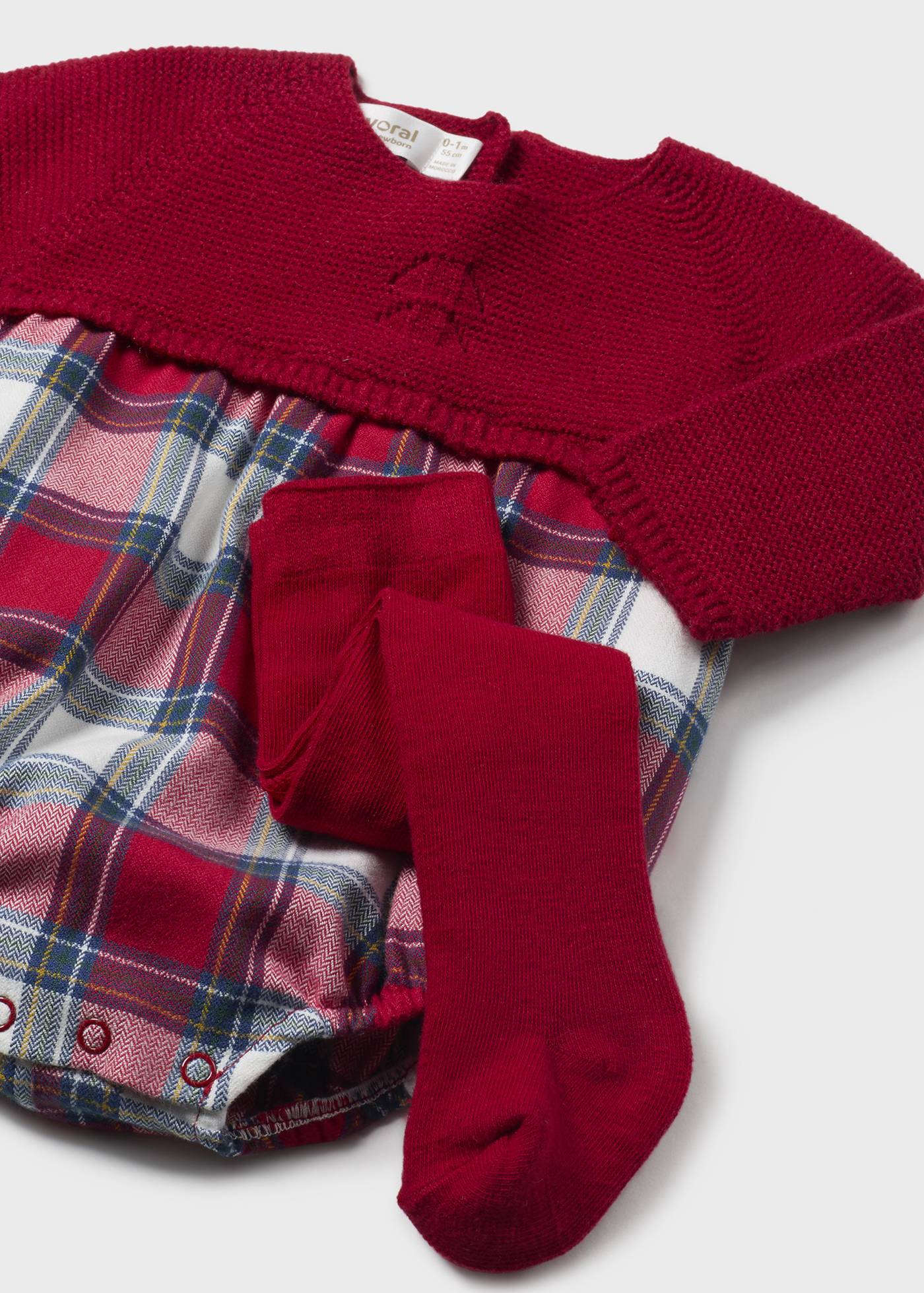 Newborn Tartan Romper and Tights Set