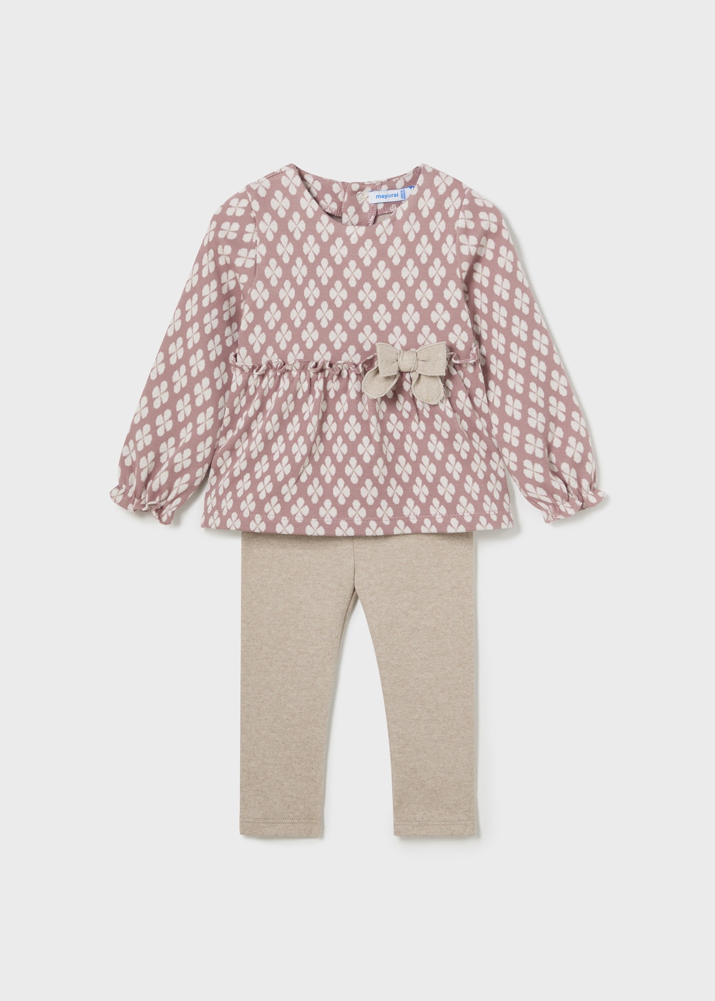 Ensemble legging et sweat-shirt à nœuds bébé