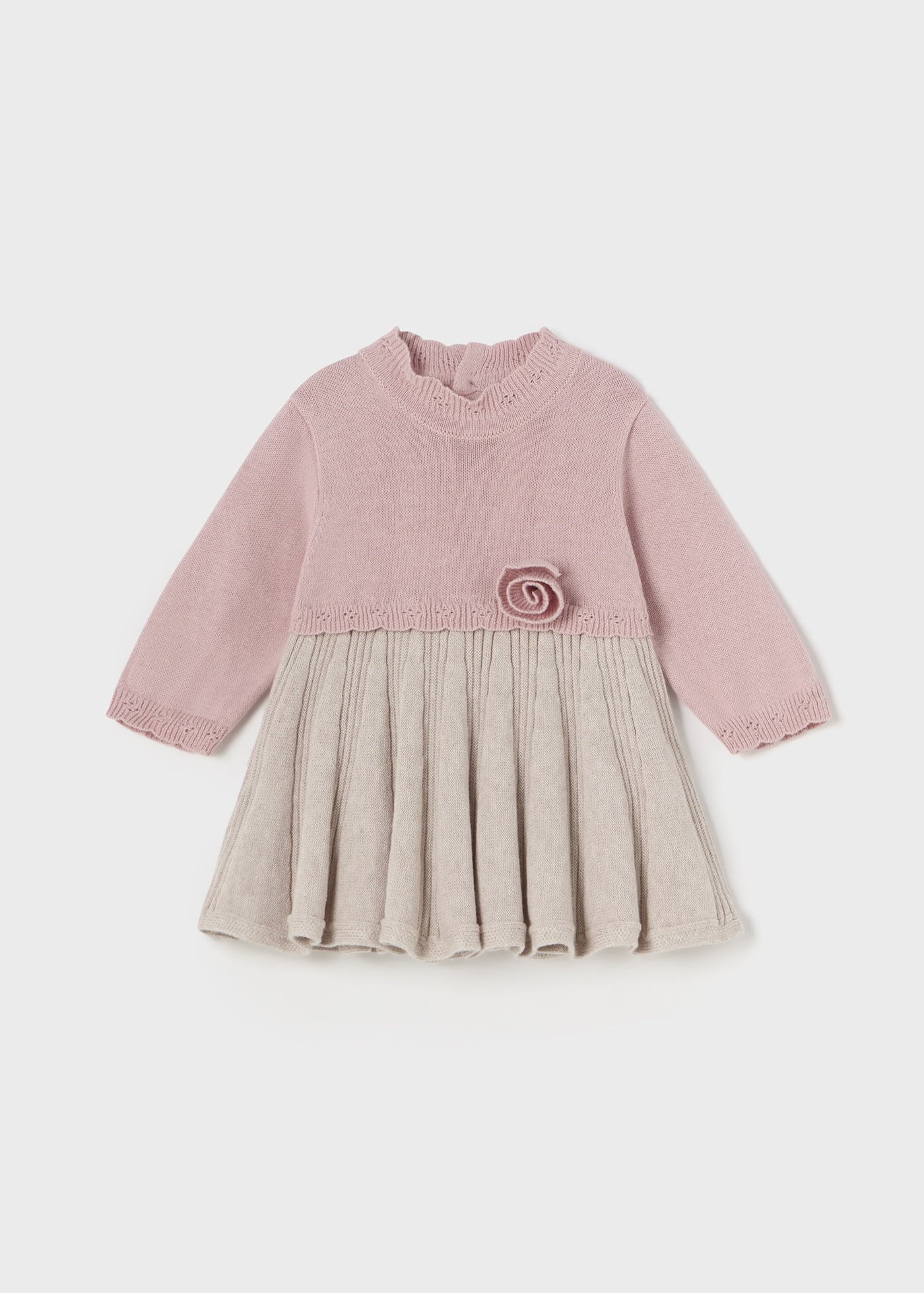 Newborn Girl Pleated Knit Dress