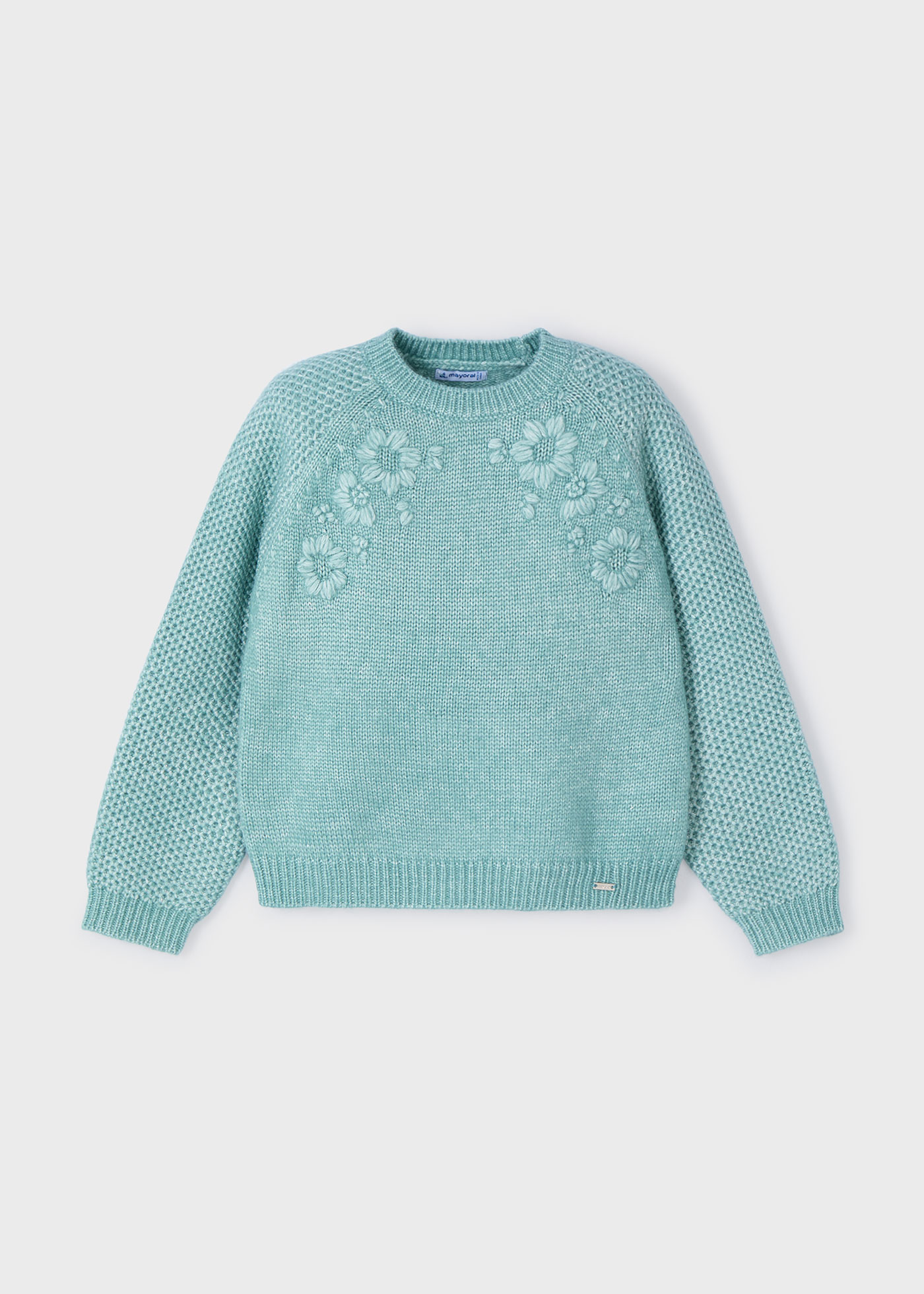 Girl Embroidered Flower Jumper