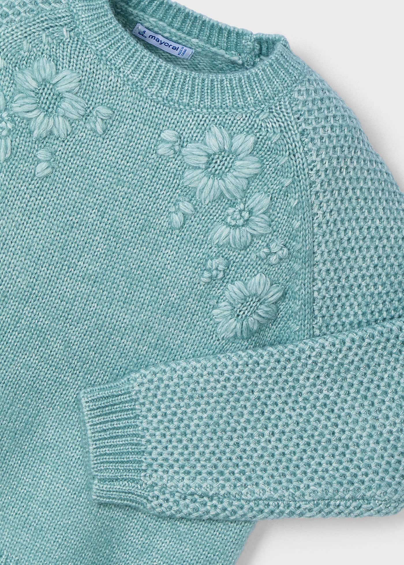 Maglione fiori ricamati bambina