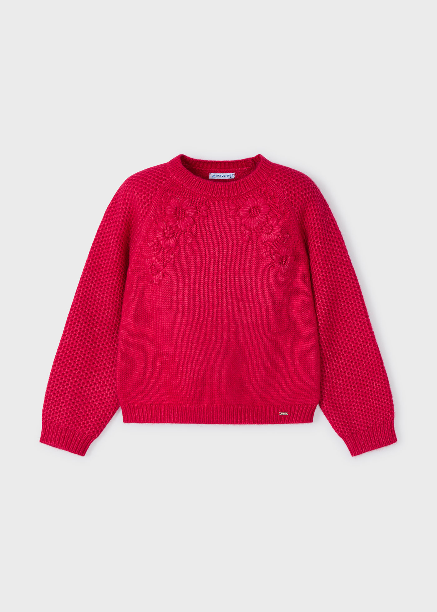 Girl Embroidered Flower Jumper