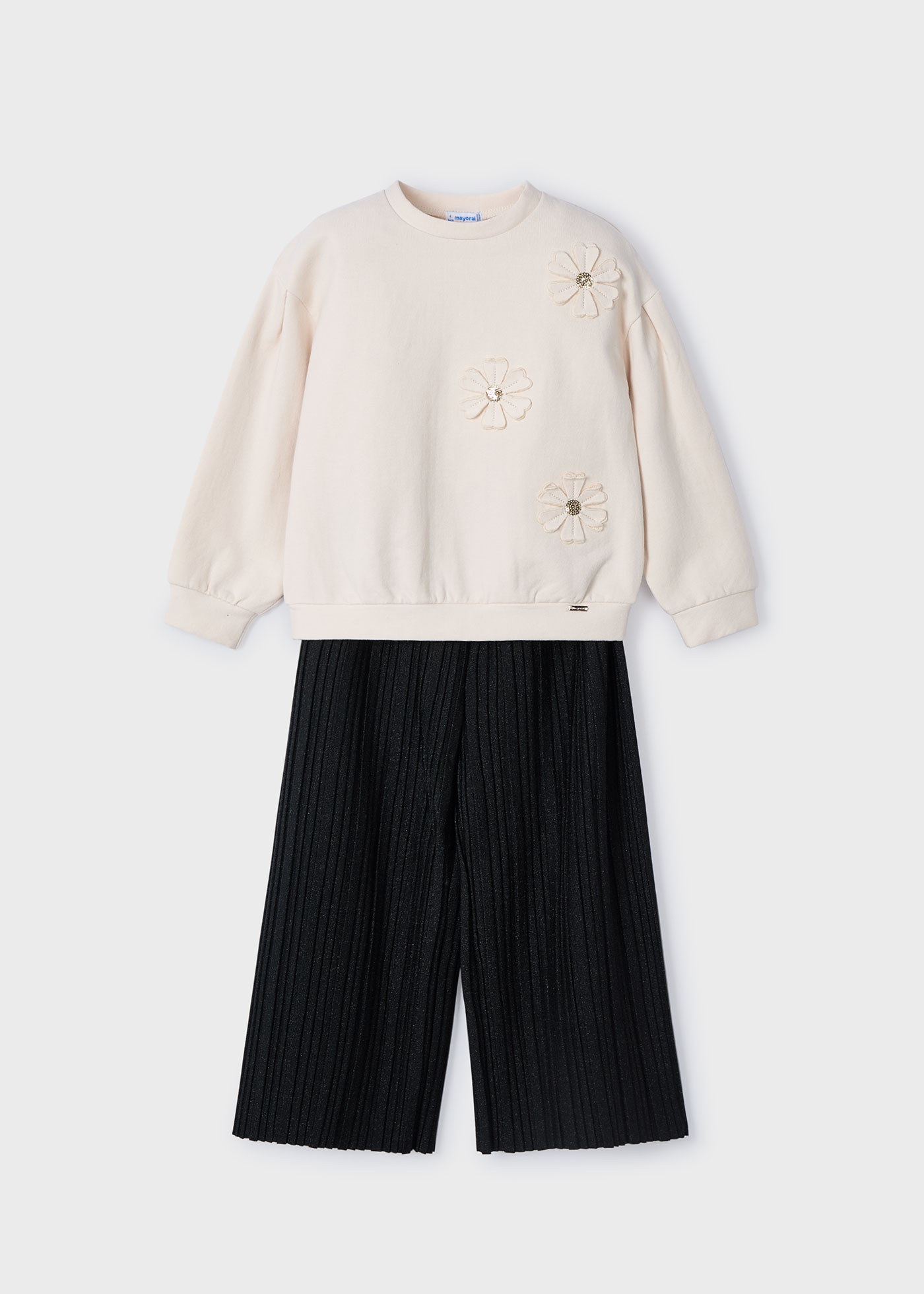 Ensemble pantalon à plis et sweat-shirt fille