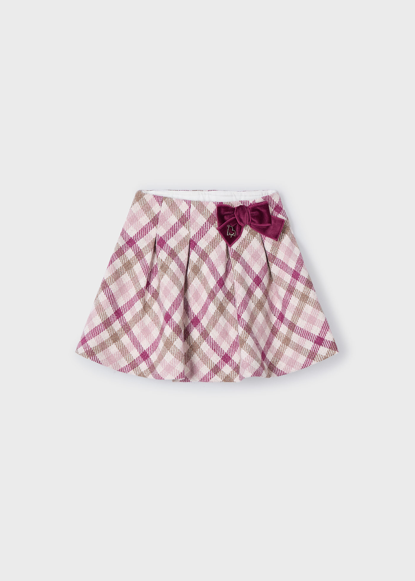 Girl Checked Skirt with Bow