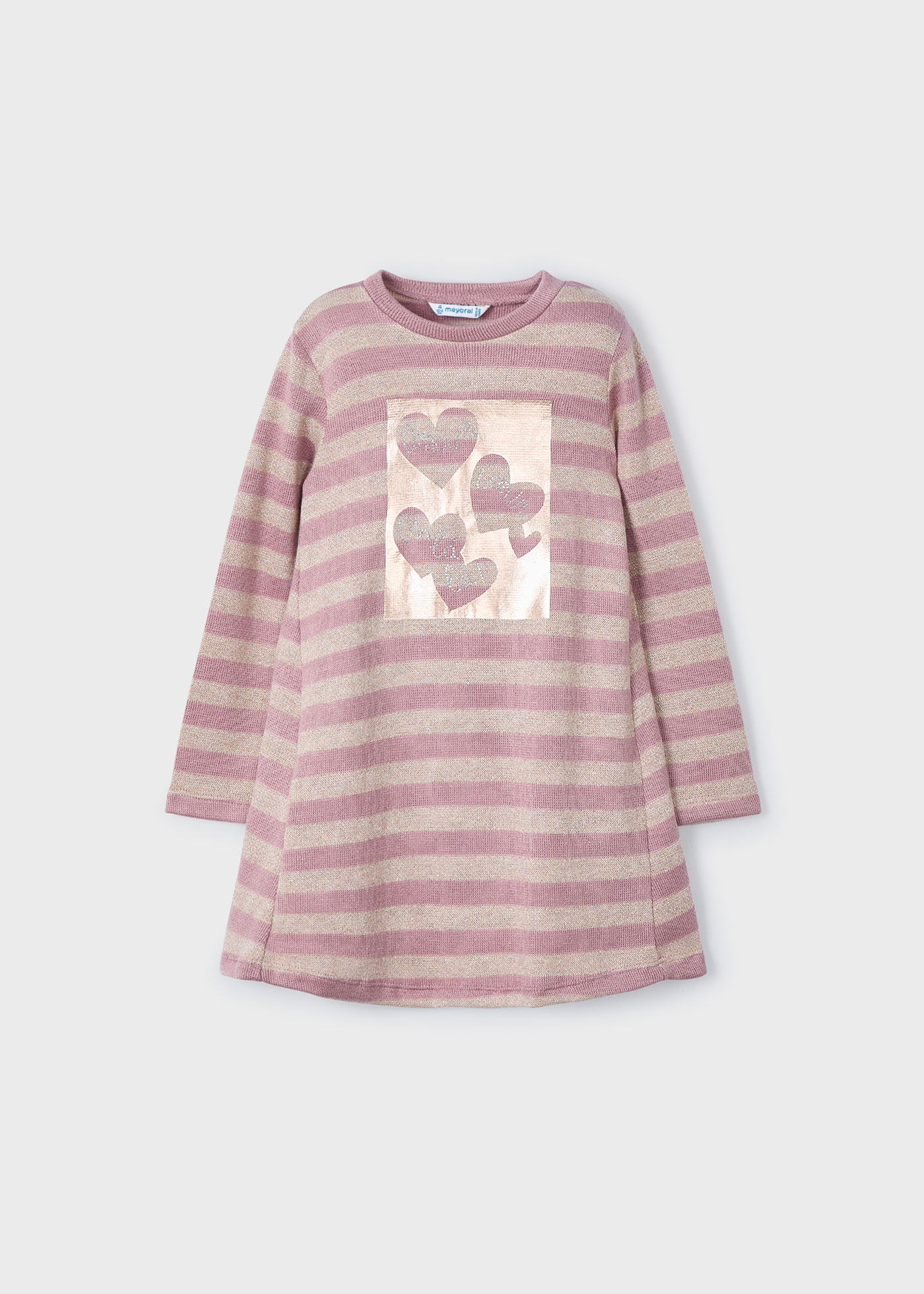 Girl Striped Metallic Stitch Jumper