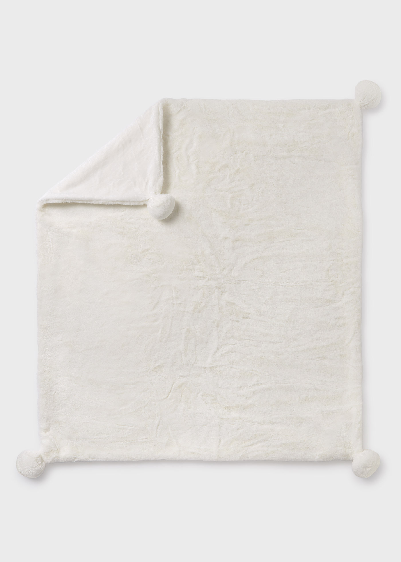 Baby Teddy Blanket with Pompoms
