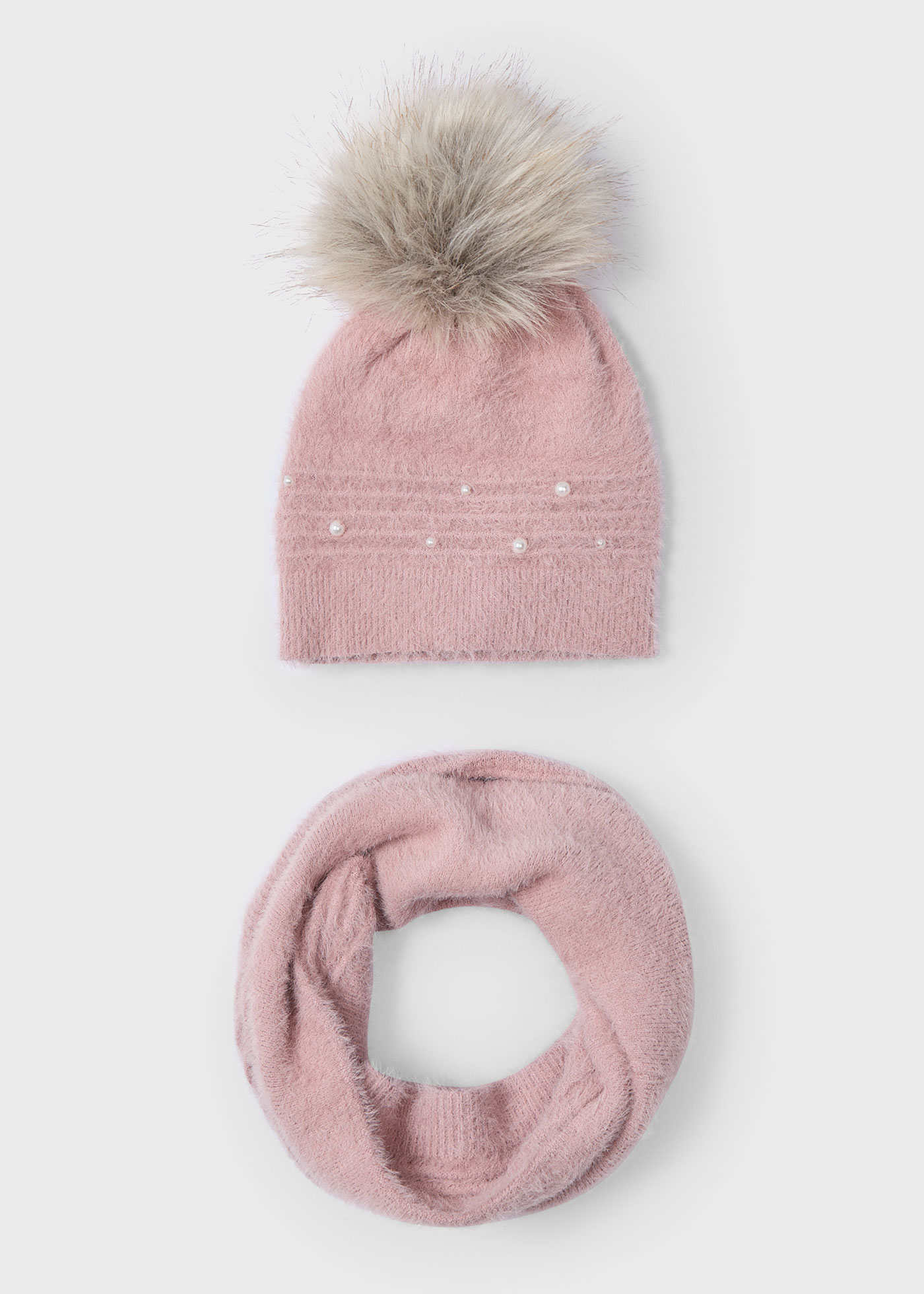 Conjunto de gorro e cachecol menina