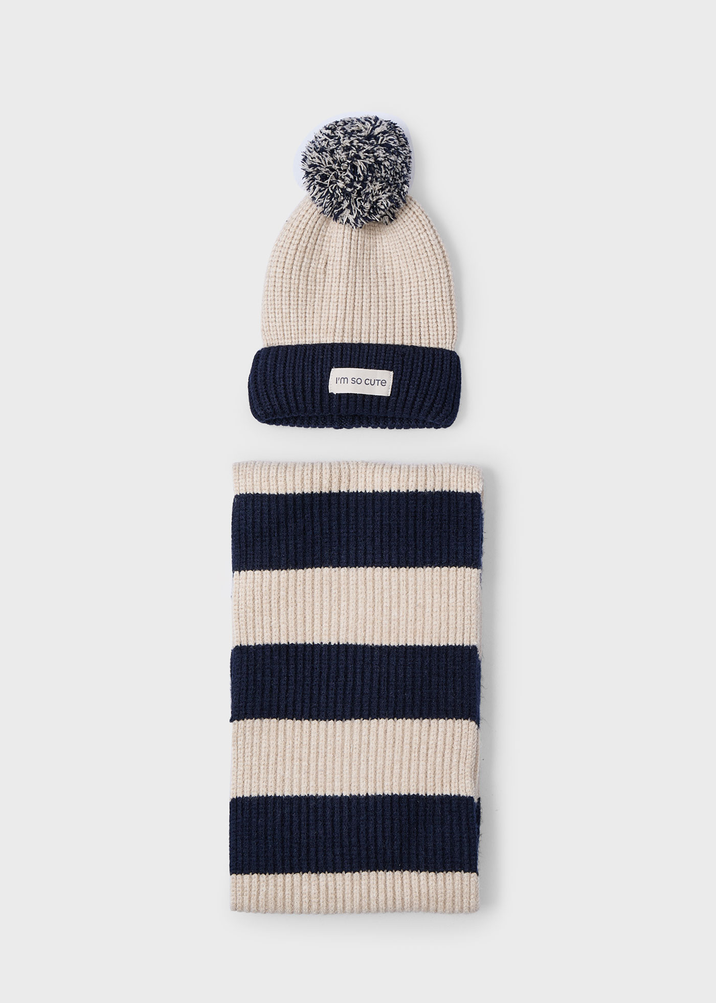 Boy Striped Hat and Scarf Set