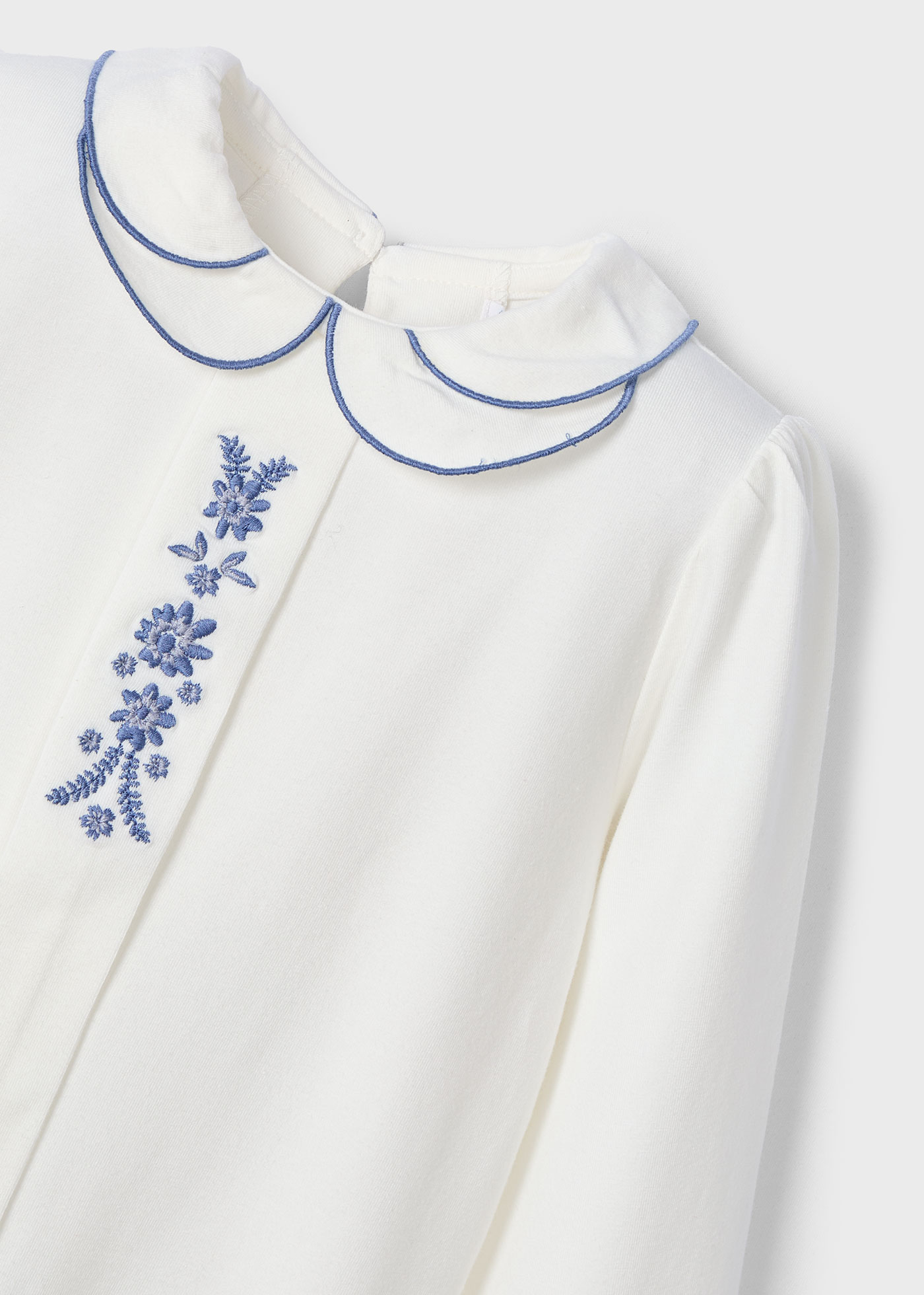 Girl Blouse with Embroidered Collar