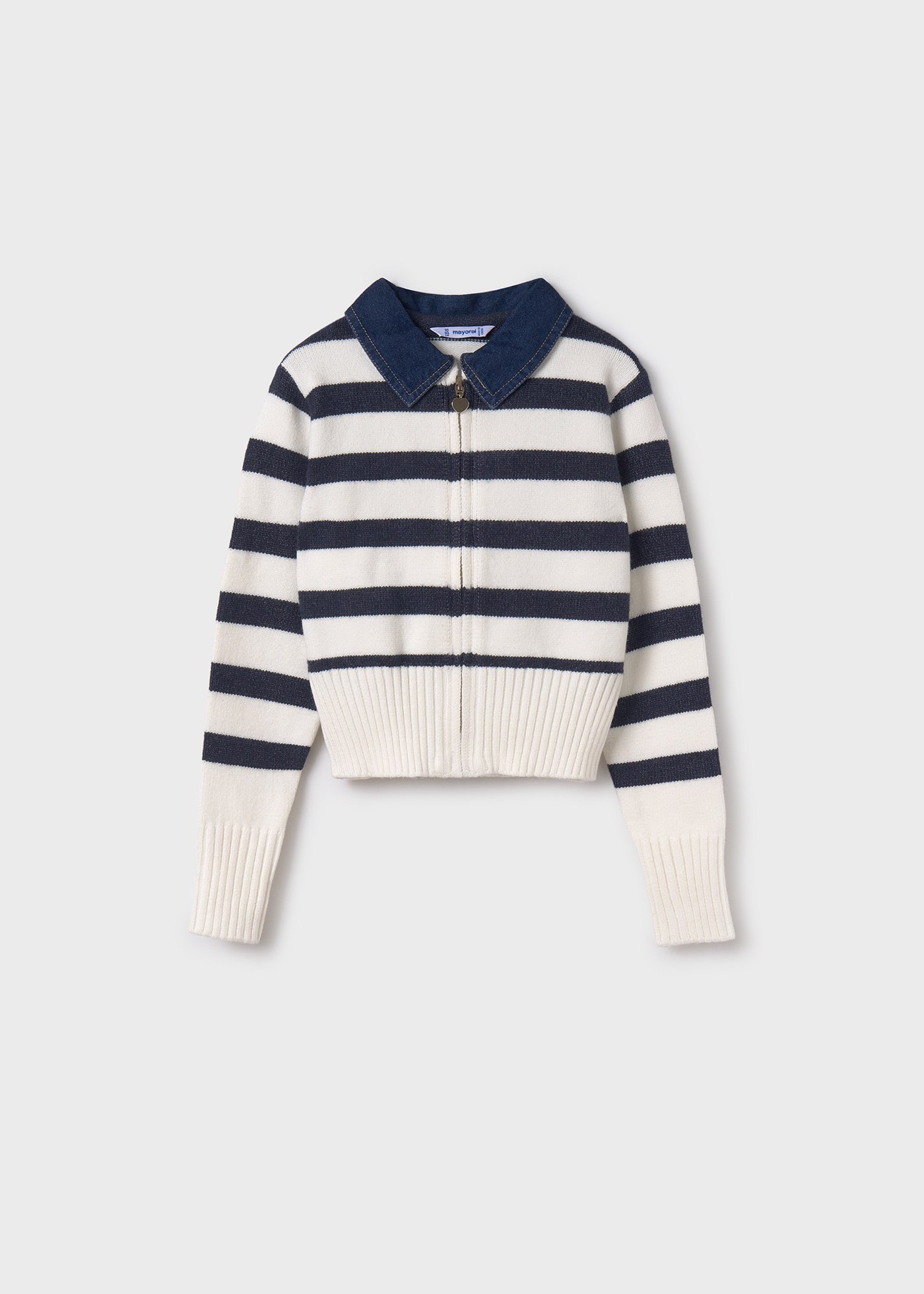 Girl Striped Tricot Zip Jacket