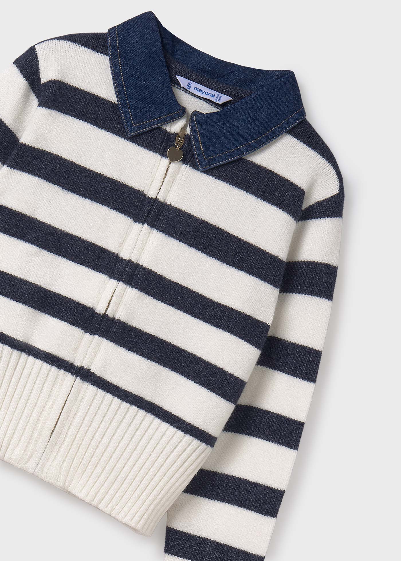 Girl Striped Tricot Zip Jacket