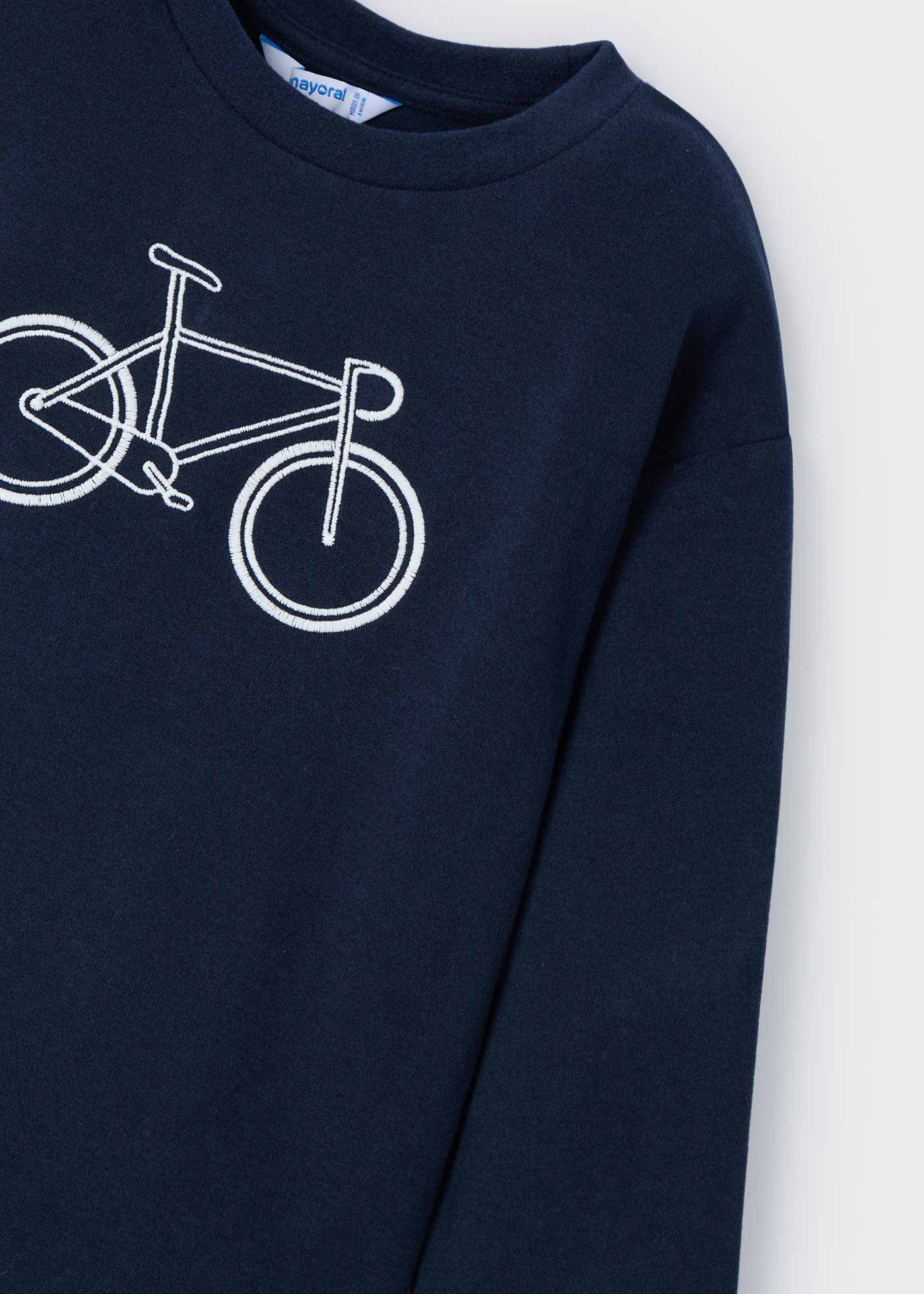 Playera bicicleta bordada niño