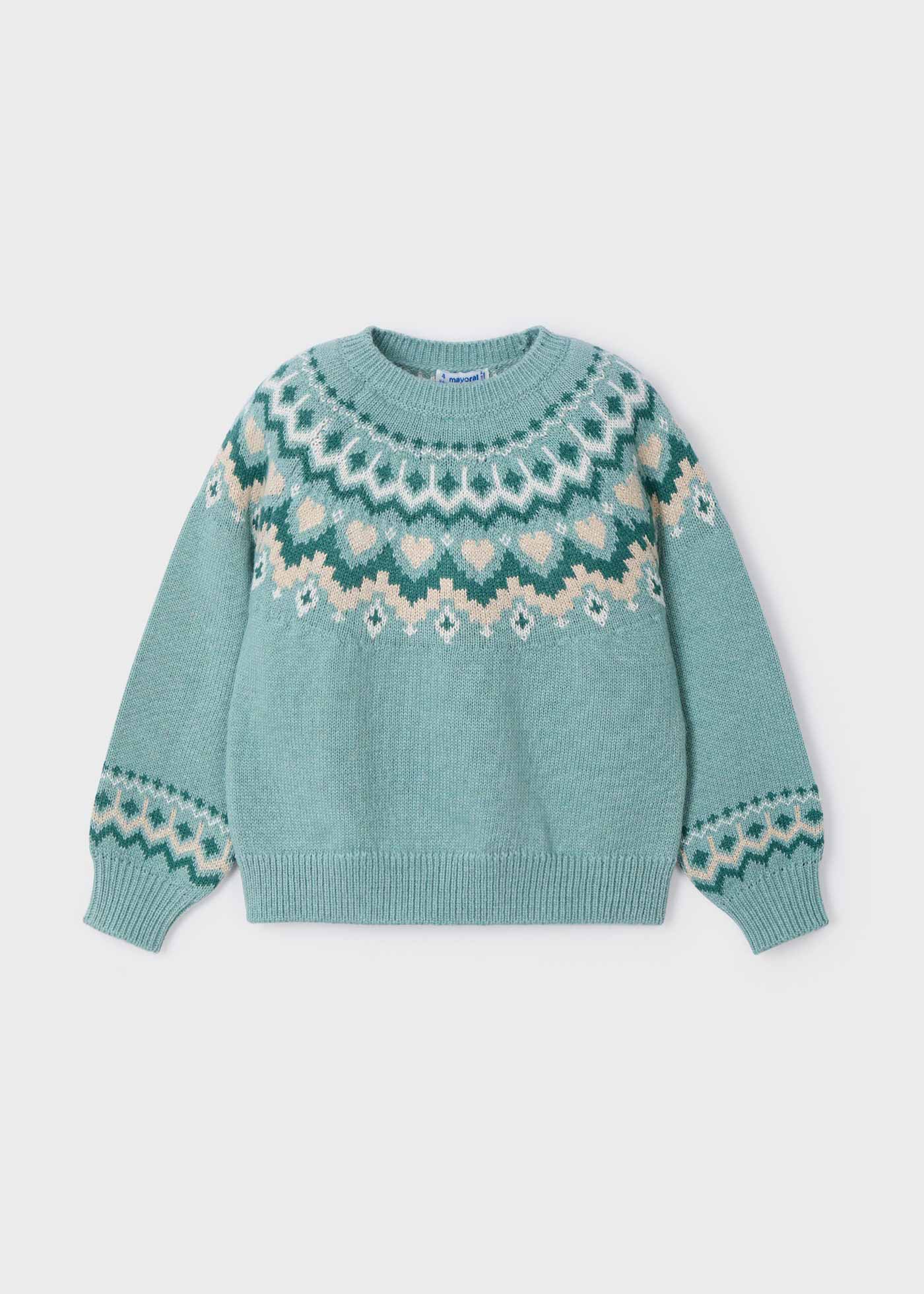 Girl Jacquard Border Jumper