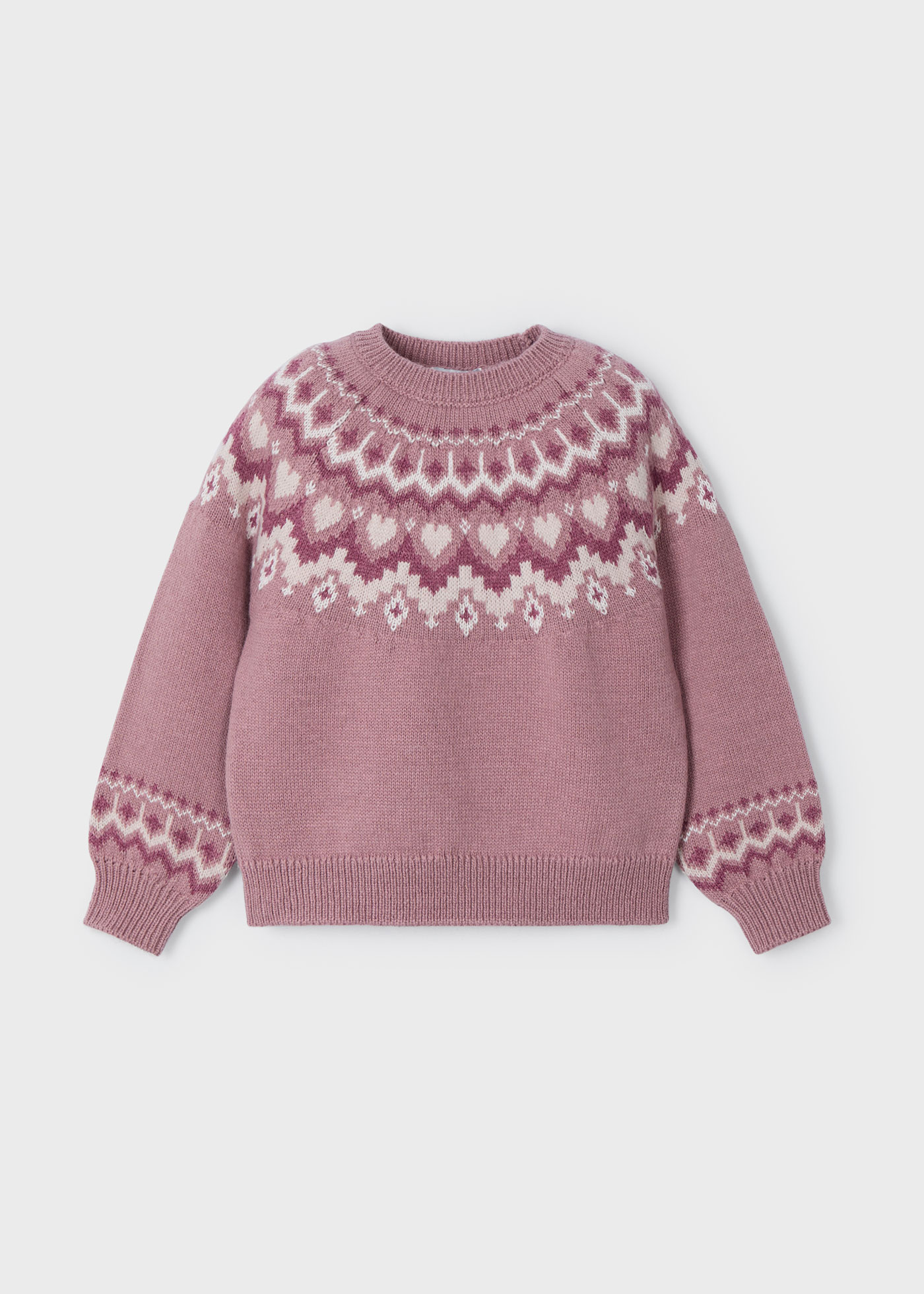 Girl Jacquard Border Jumper