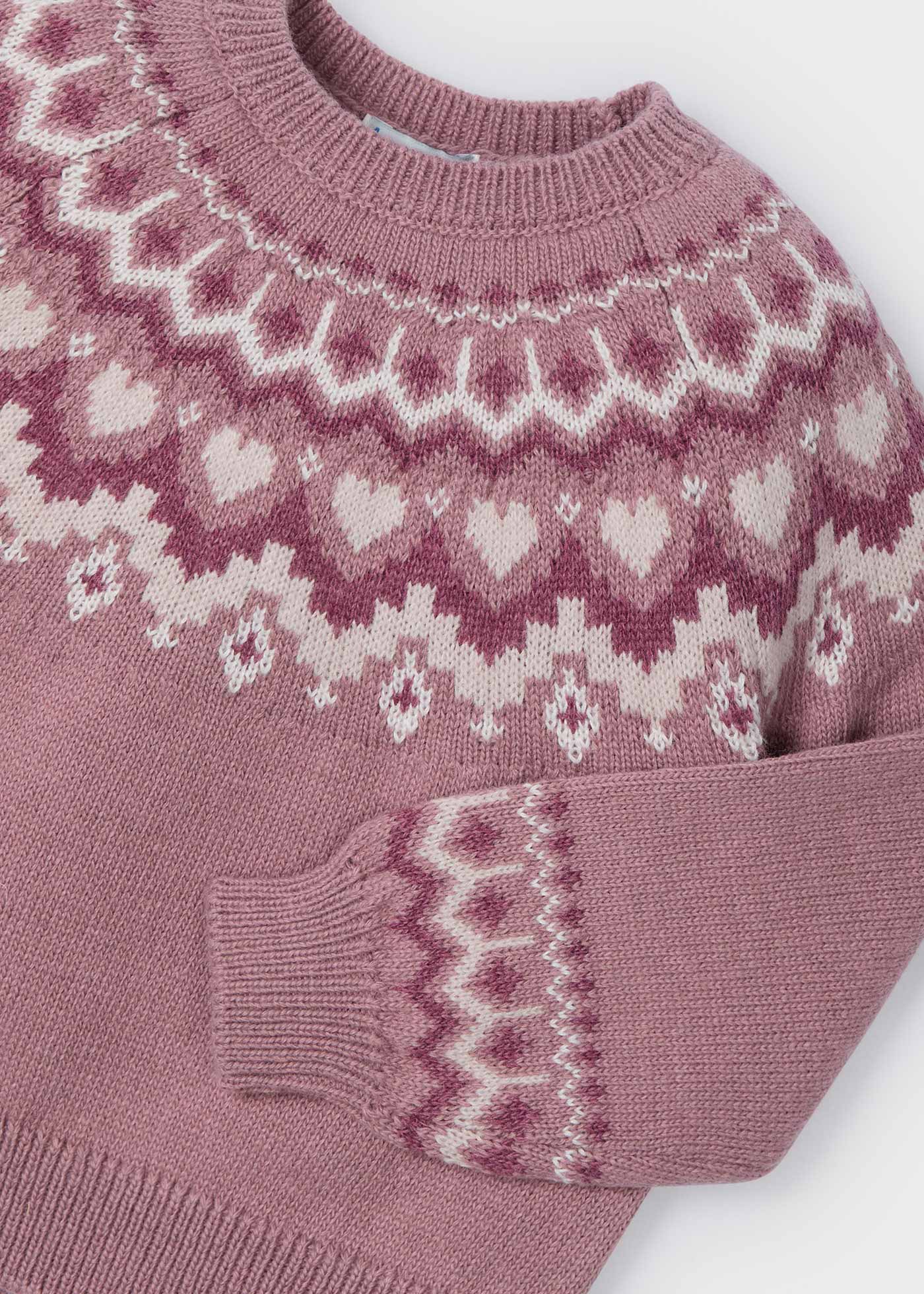 Girl Jacquard Border Jumper