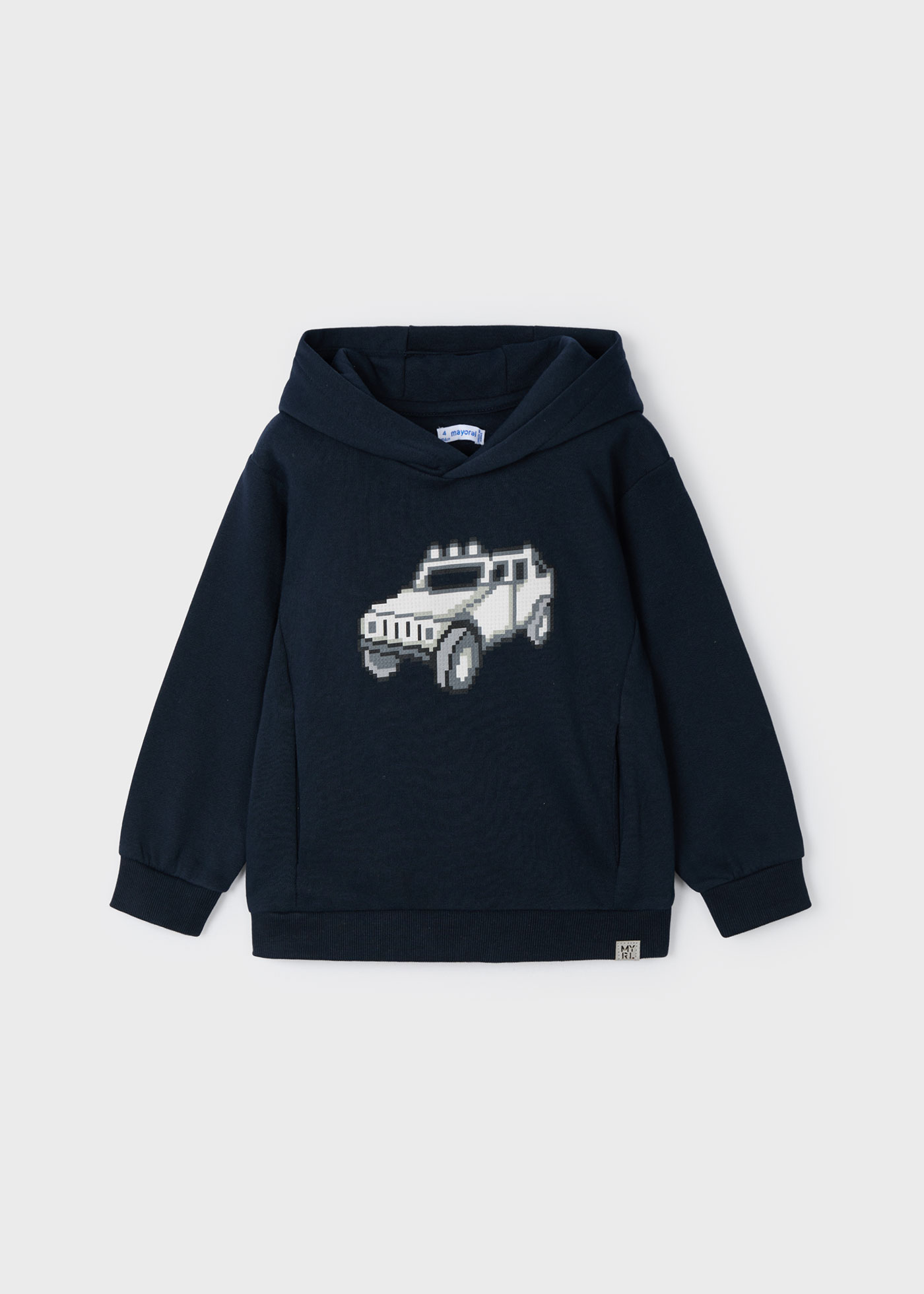 Boy Embossed Print Hoodie