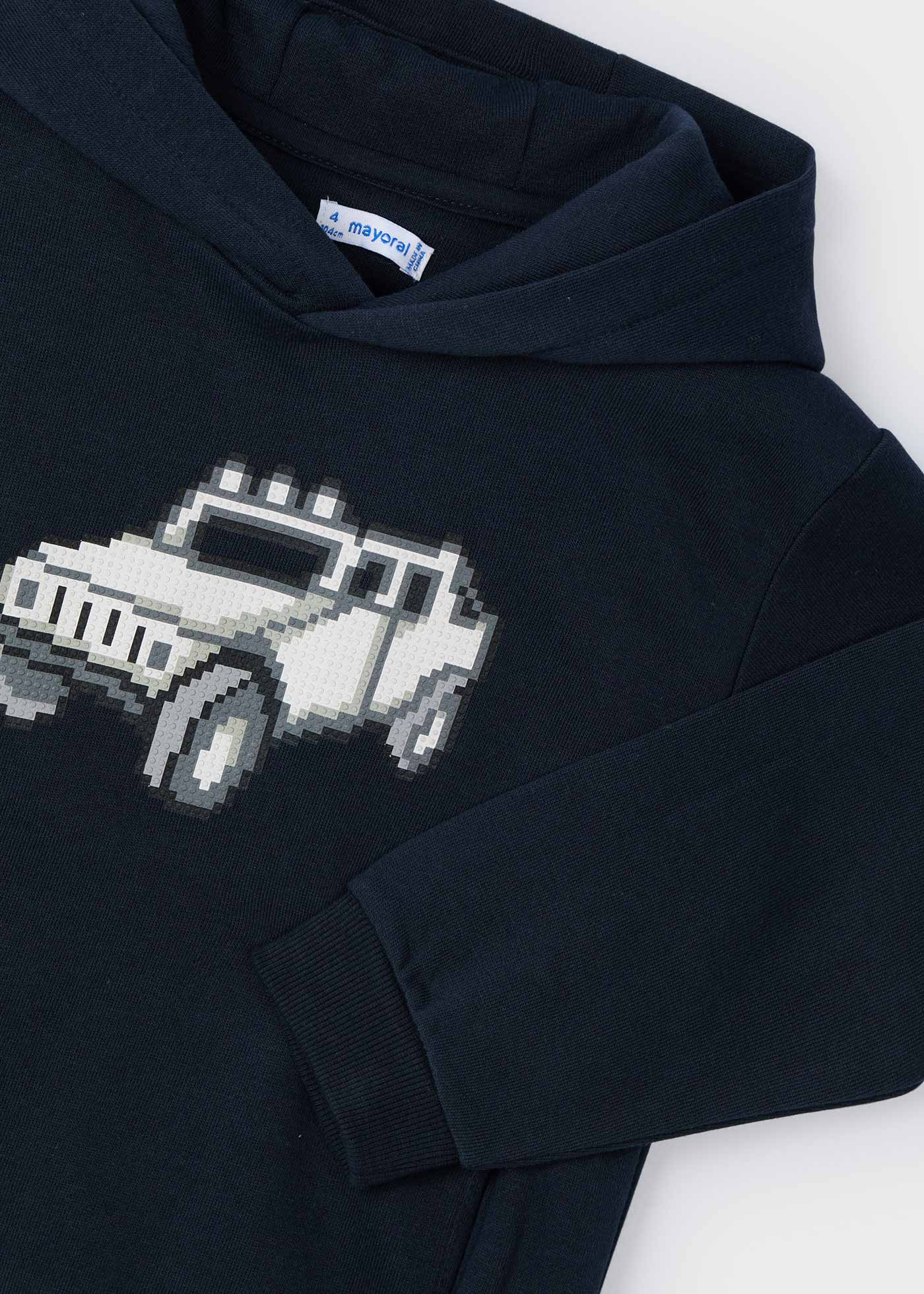 Boy Embossed Print Hoodie