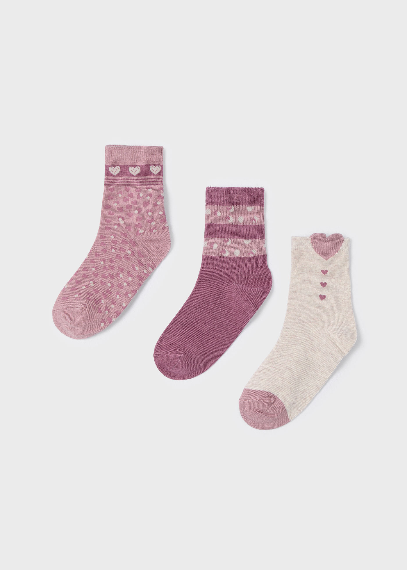 Set 3 chaussettes cœurs fille