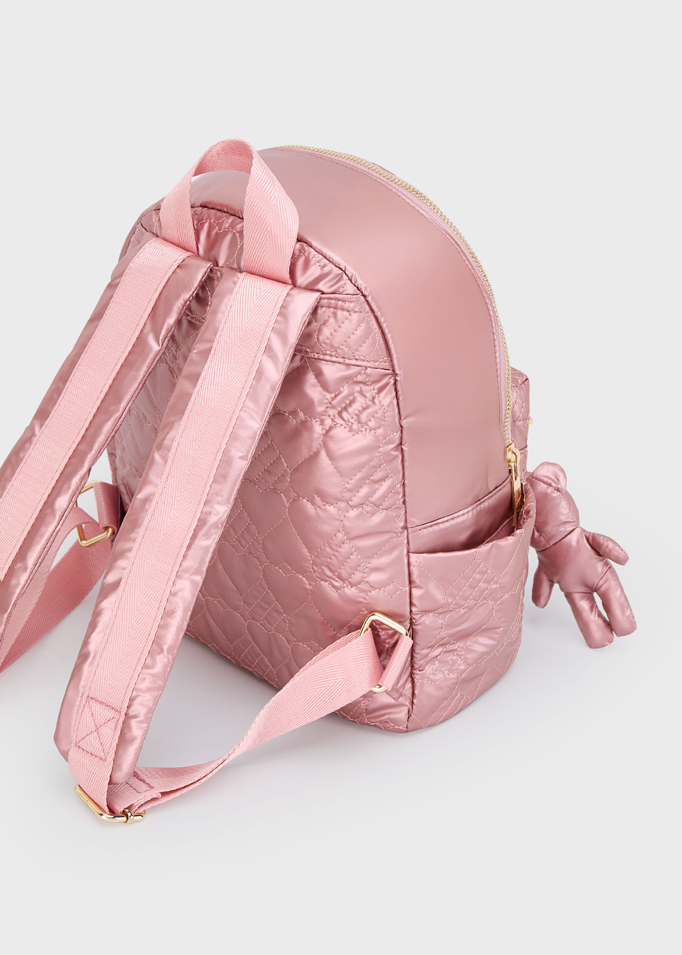Mochila acolchoada metalizada menina